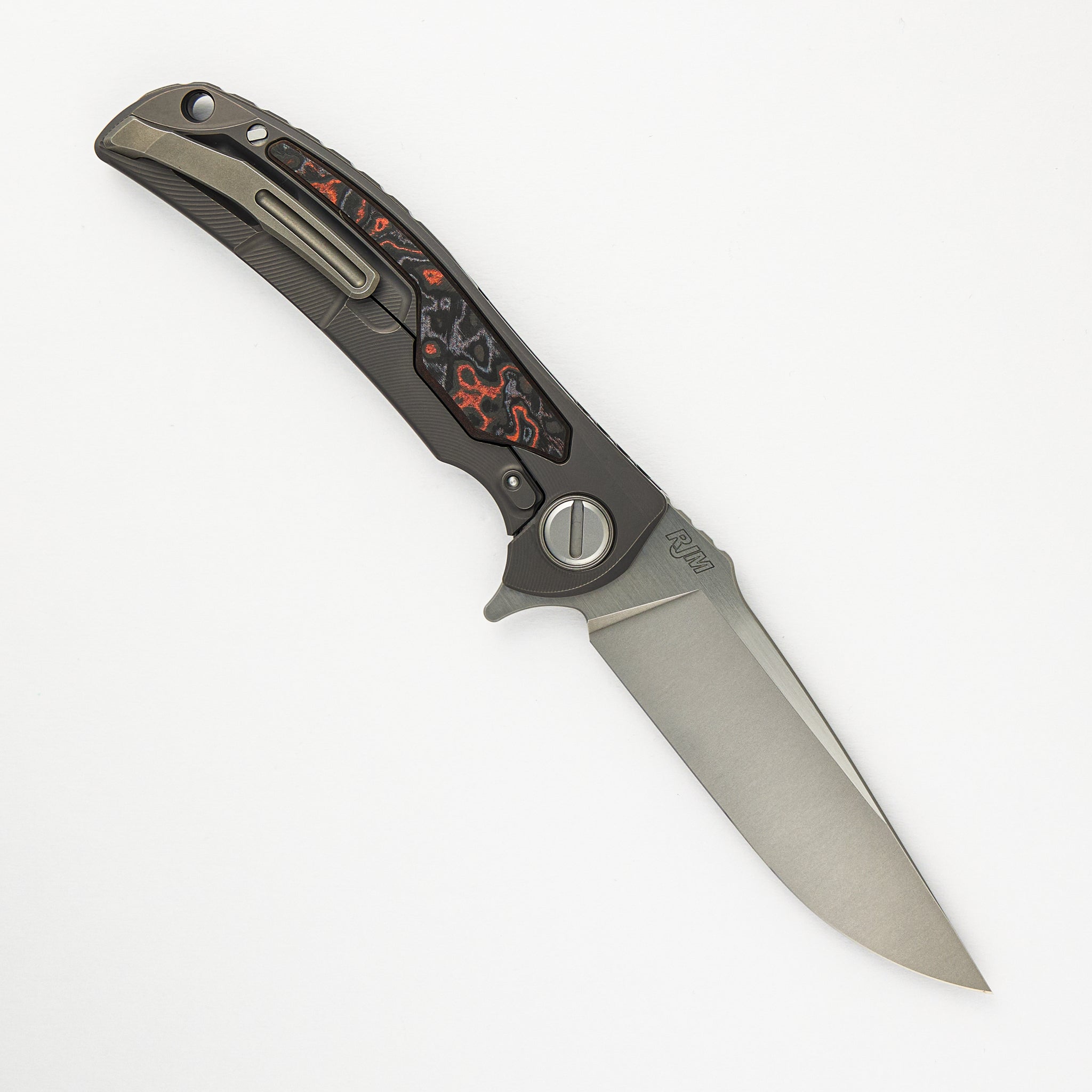 "Limited Edition" Molten Overkill - MagnaCut Blade - Titanium Handle W/ Lava & Ash CarboTi Inlays - SRRBS (RJ Martin Design)