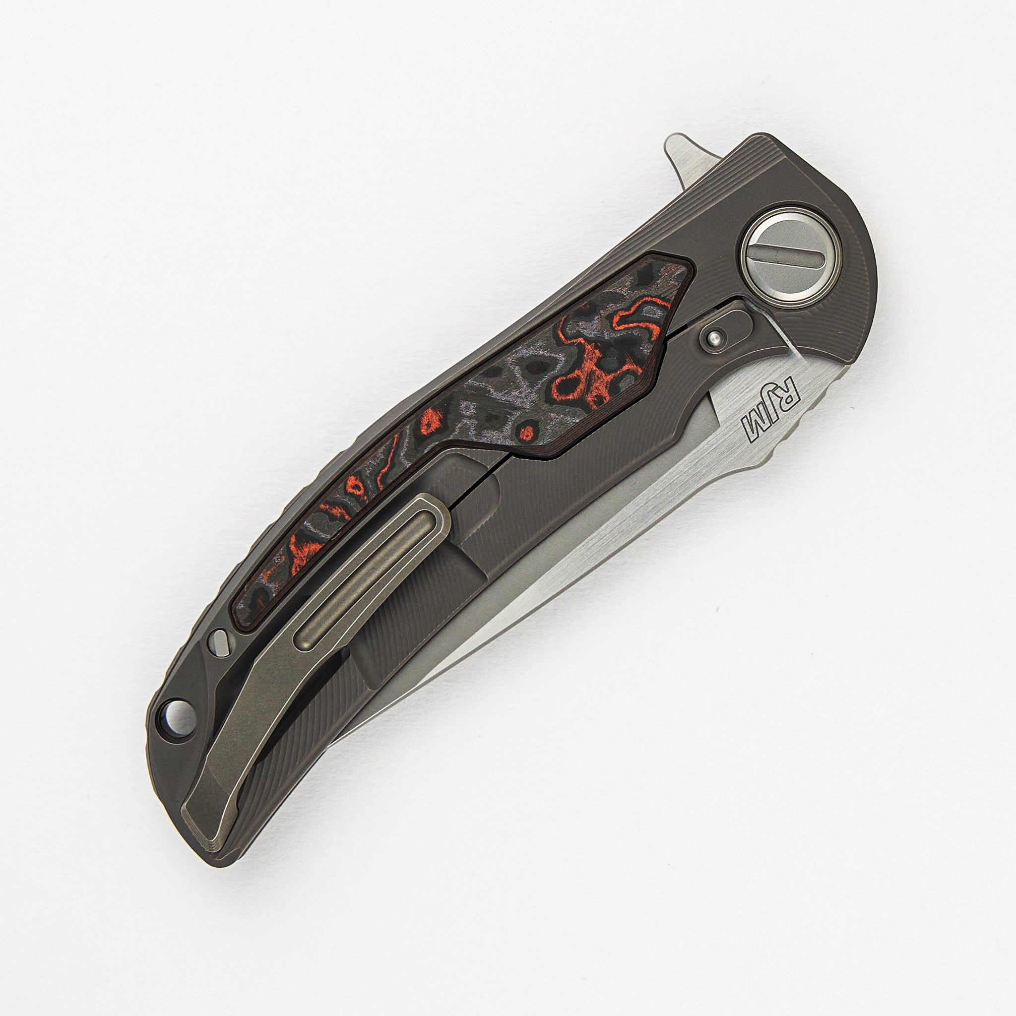 "Limited Edition" Molten Overkill - MagnaCut Blade - Titanium Handle W/ Lava & Ash CarboTi Inlays - SRRBS (RJ Martin Design)