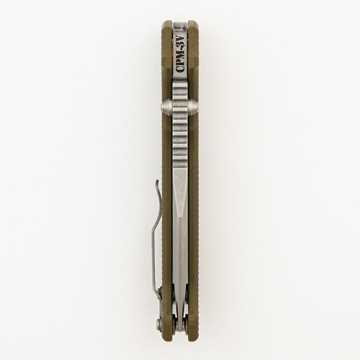 AD20 XXX - CPM-3V Clip Point Blade - OD Green G10