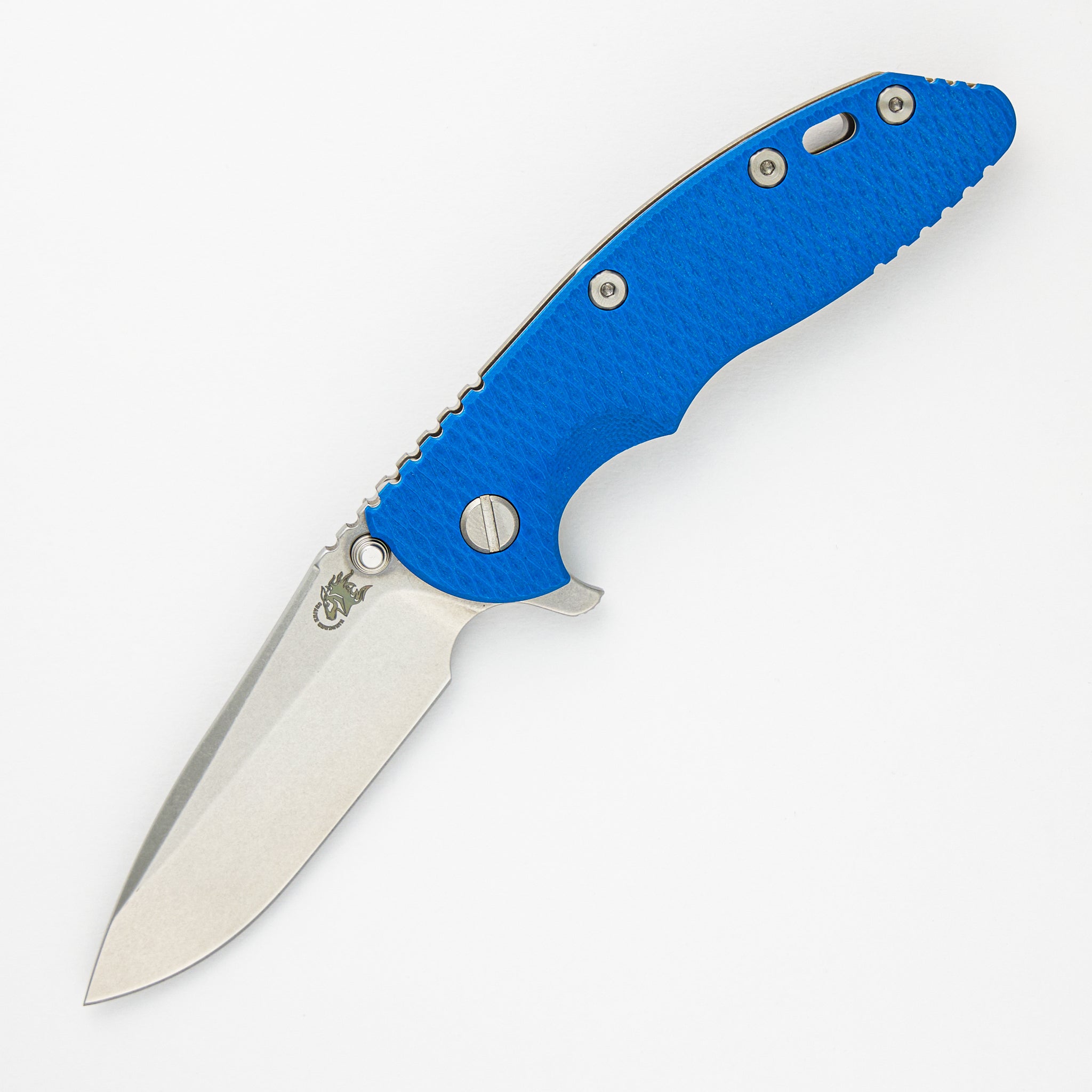 Hinderer Knives XM-18 3.5" Spearpoint - Tri-Way - Stonewash - Blue G10