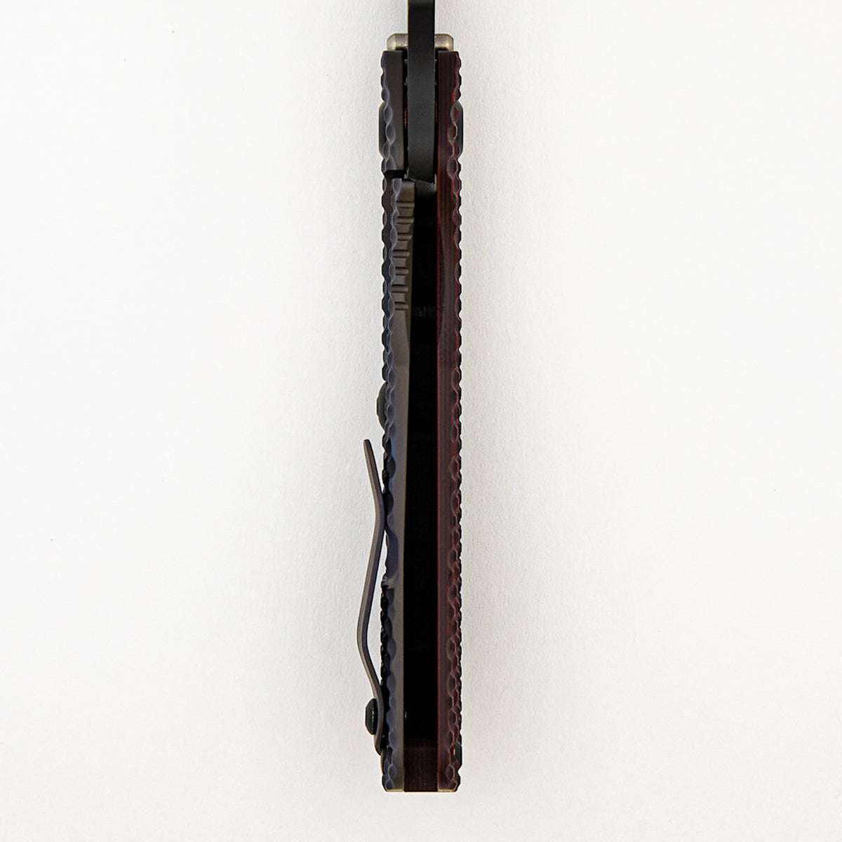 SMF DGG - Bowie PD#1 Blade - Titanium/Red and Black G10 Handle