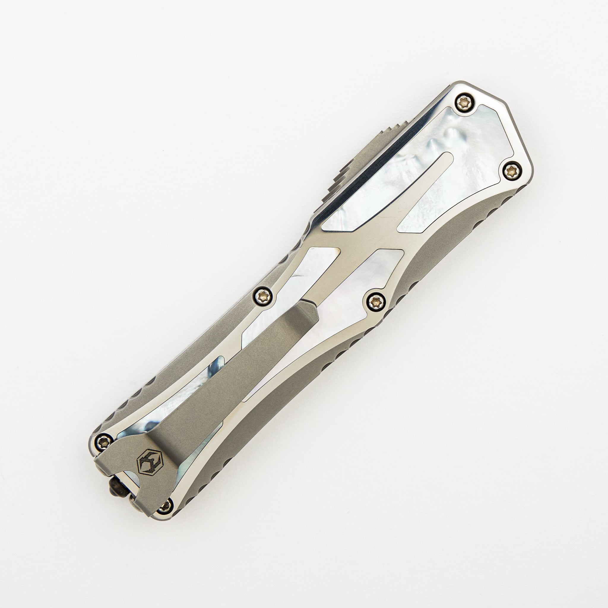 Colossus - Hand Ground VF Tanto - Hand Rubbed Stainless w/ MOP S/N 013