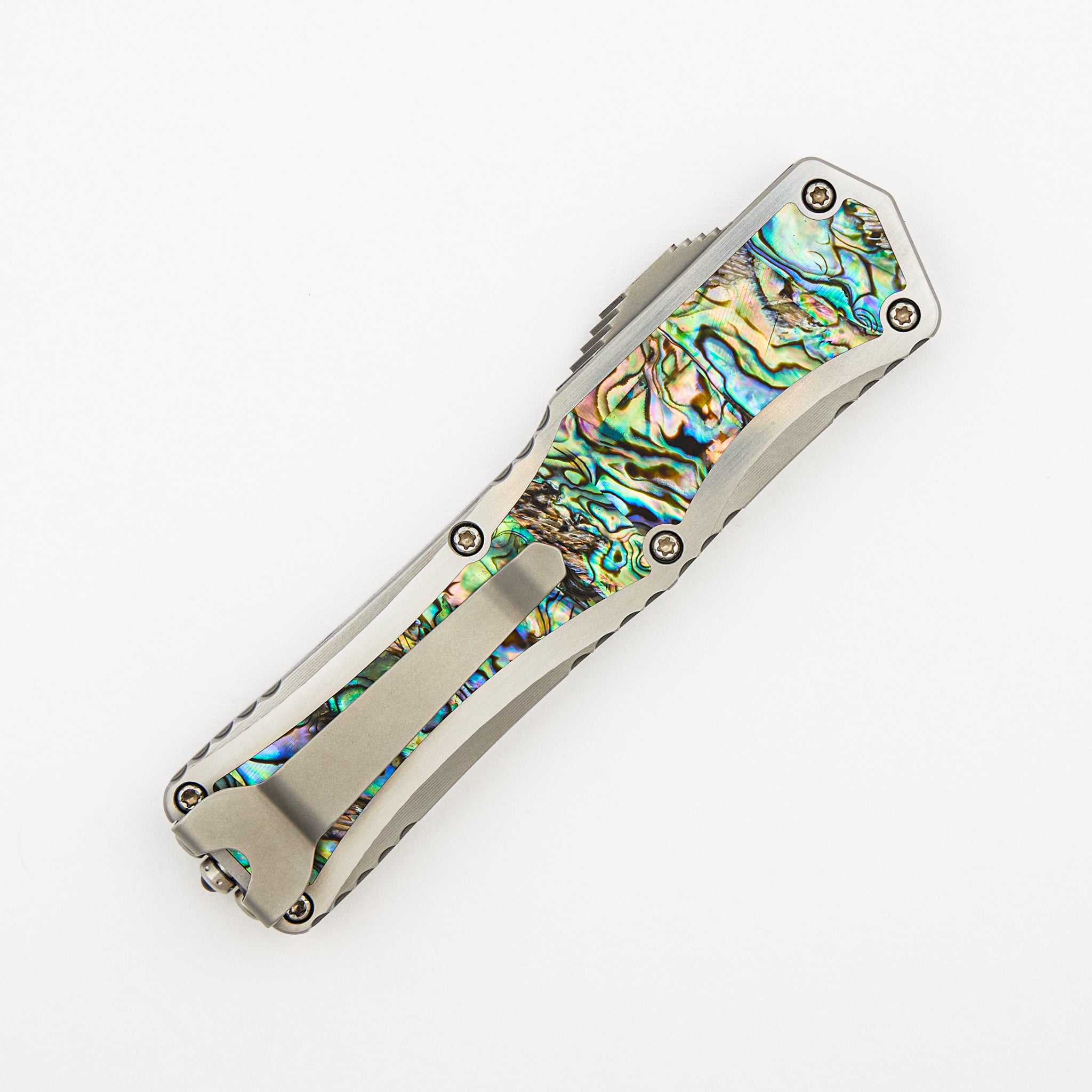 Colossus - D/E High Polish - Stainless Steel Handle w/ Abalone Inlays S/N 005
