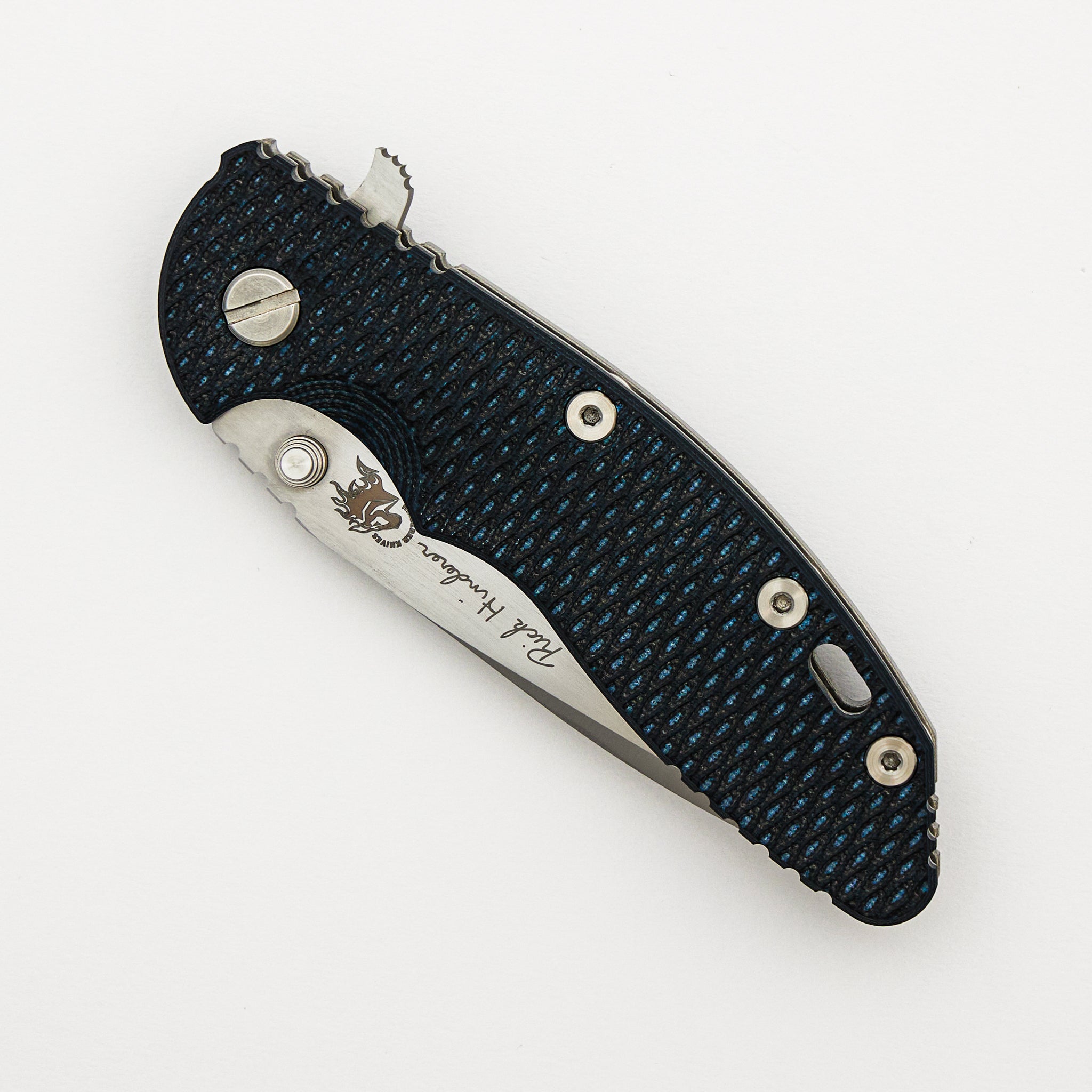 XM-18 3.5" - Slicer - Stonewash - Black and Blue G10