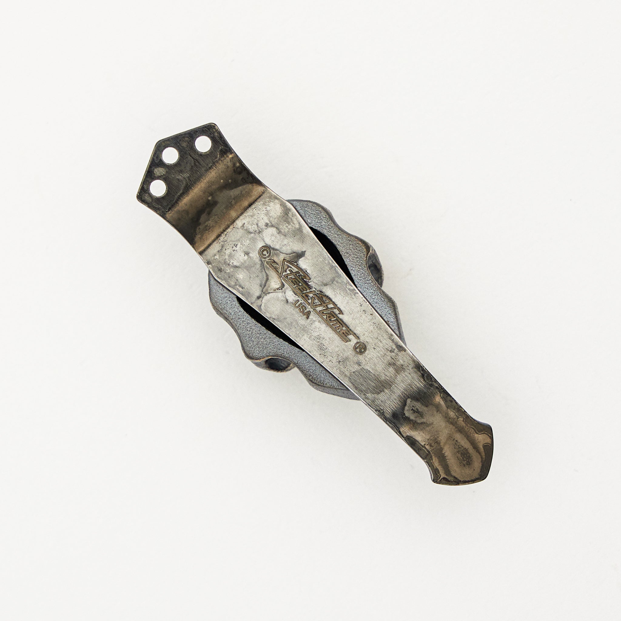 Silver Vigilant Wicked Darkness W/ Red Eyes 3 Hole Pocket Clip