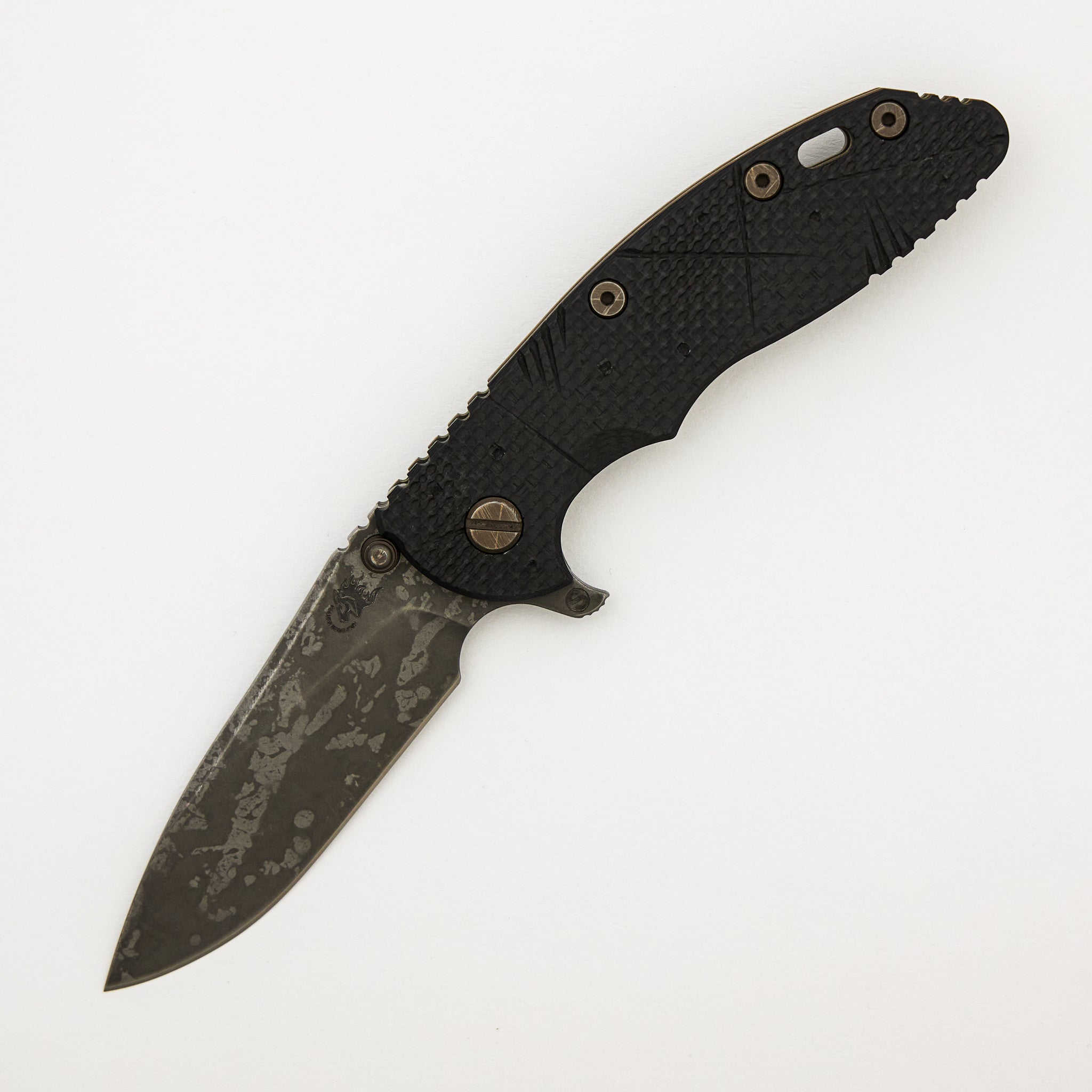 XM-18 3.5" - MagnaCut Skinny Slicer Tri-Way Battle Hound Textured Lockside Textured Carbon Fiber