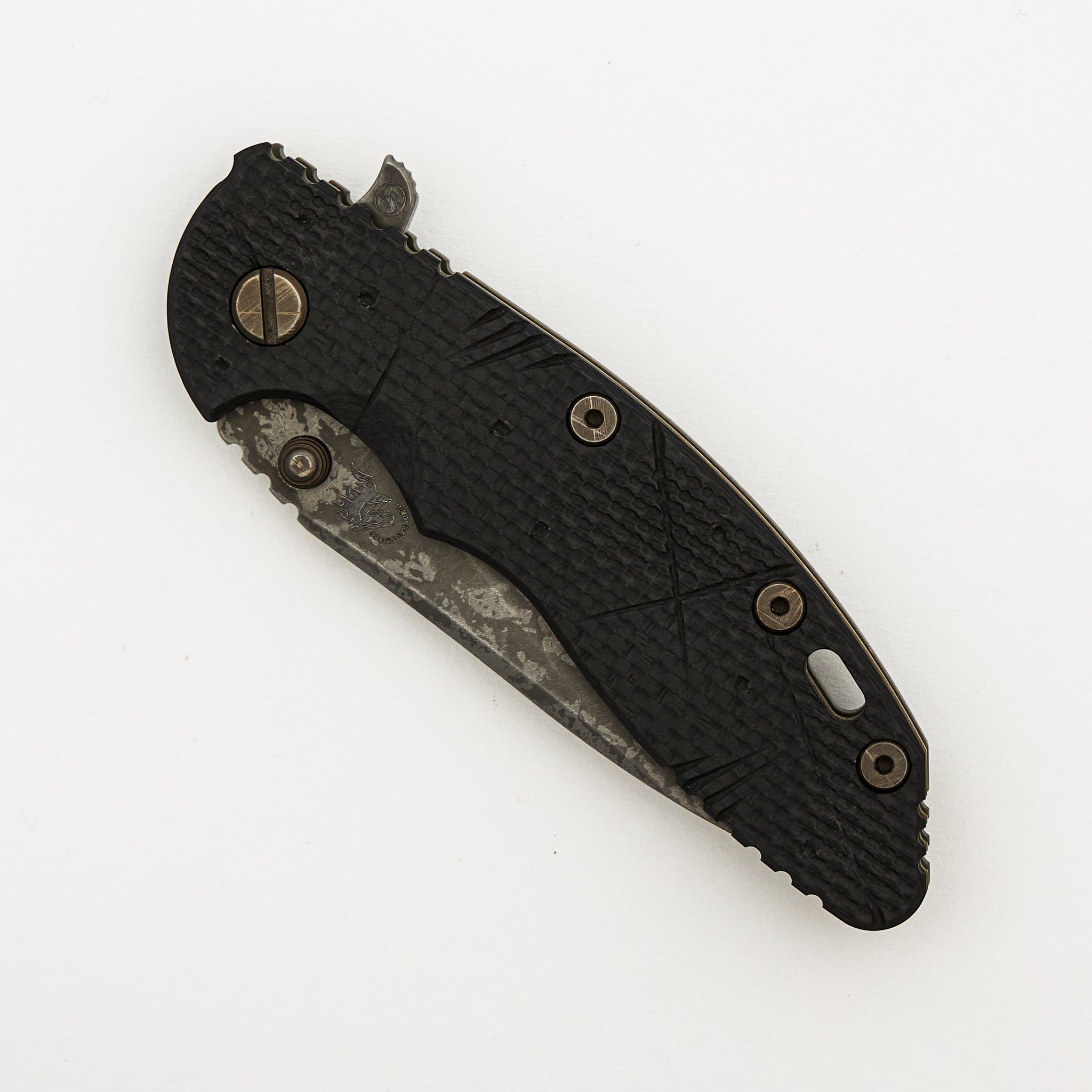 XM-18 3.5" - MagnaCut Skinny Slicer Tri-Way Battle Hound Textured Lockside Textured Carbon Fiber