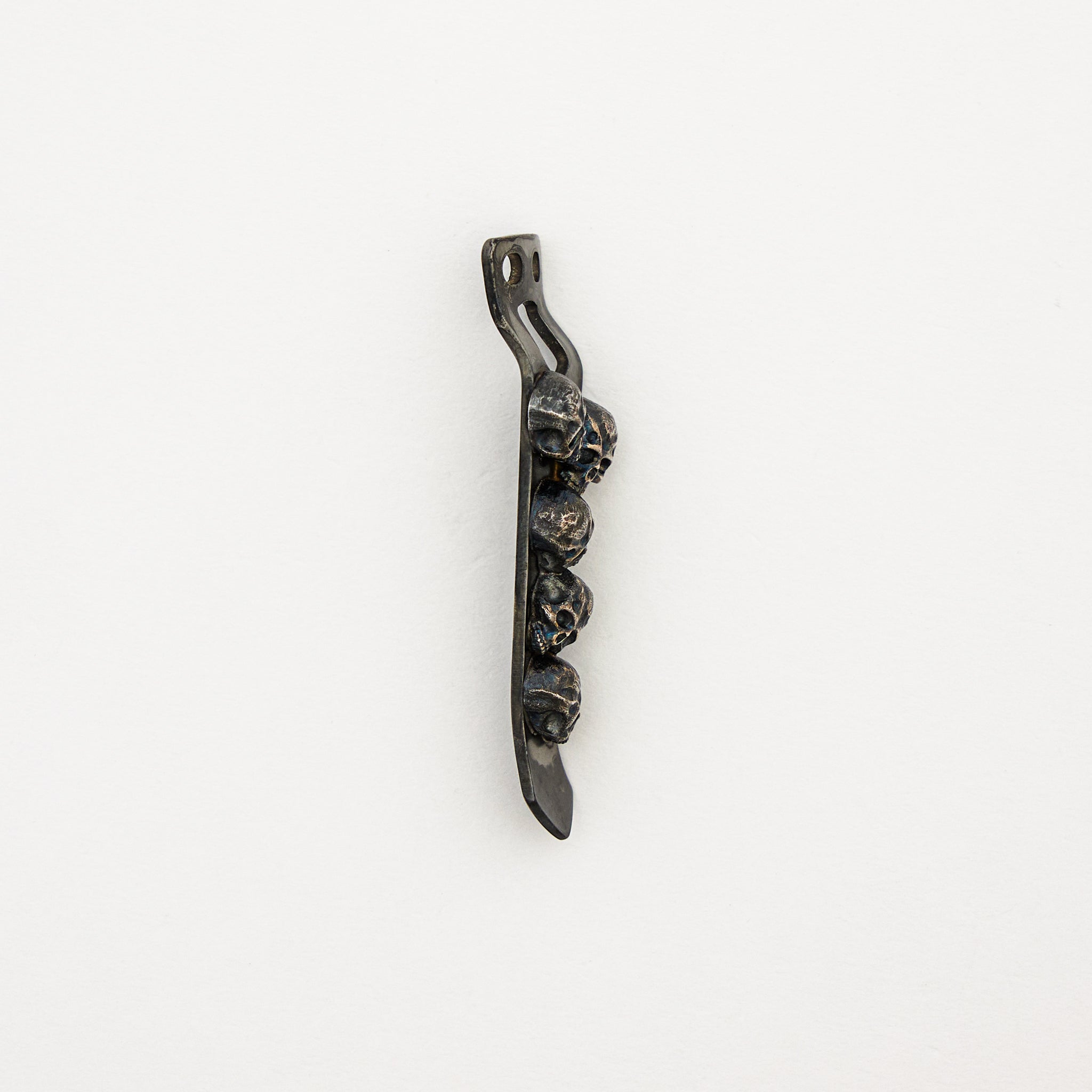 Pile of Skulls Silver 5 Warriors Torch Pocket Clip