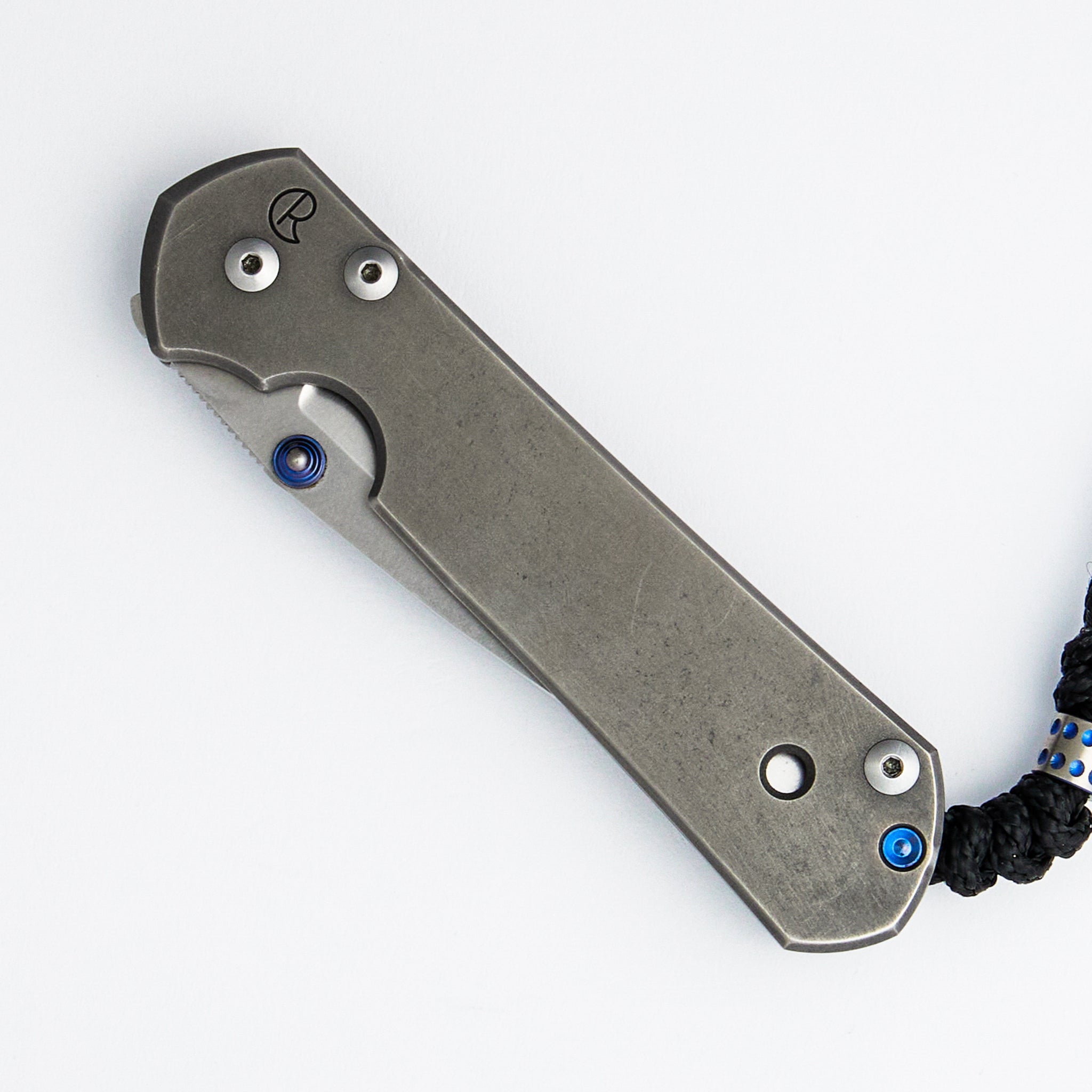 Large Sebenza 21 - Drop Point S35VN Blade - Titanium Handle - Blue Double Thumb Lugs