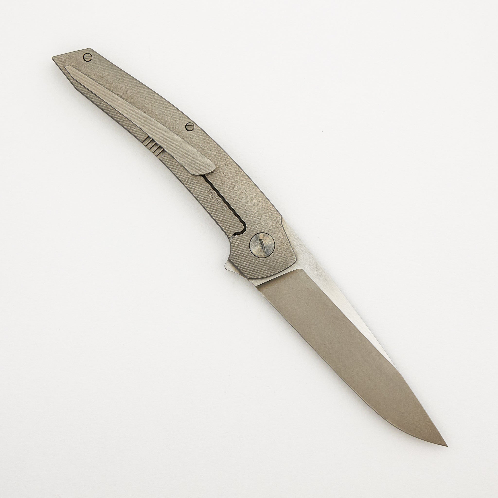 Model T - White CarboTi Inlay - RWL-34 Blade W/ Satin Flats #89