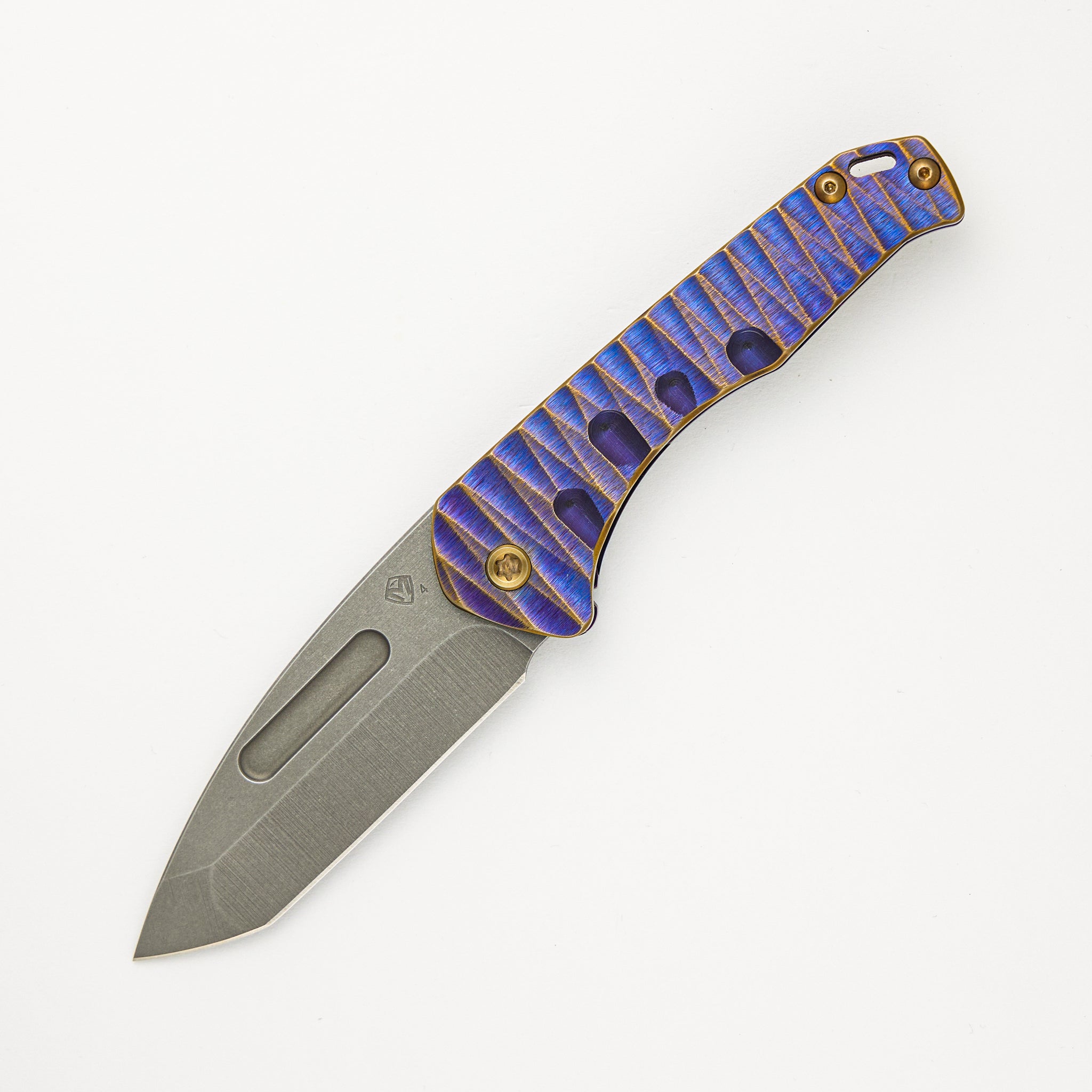 Praetorian Slim - S45VN Blade - Violet W/ Bronze "Lightning" Handle