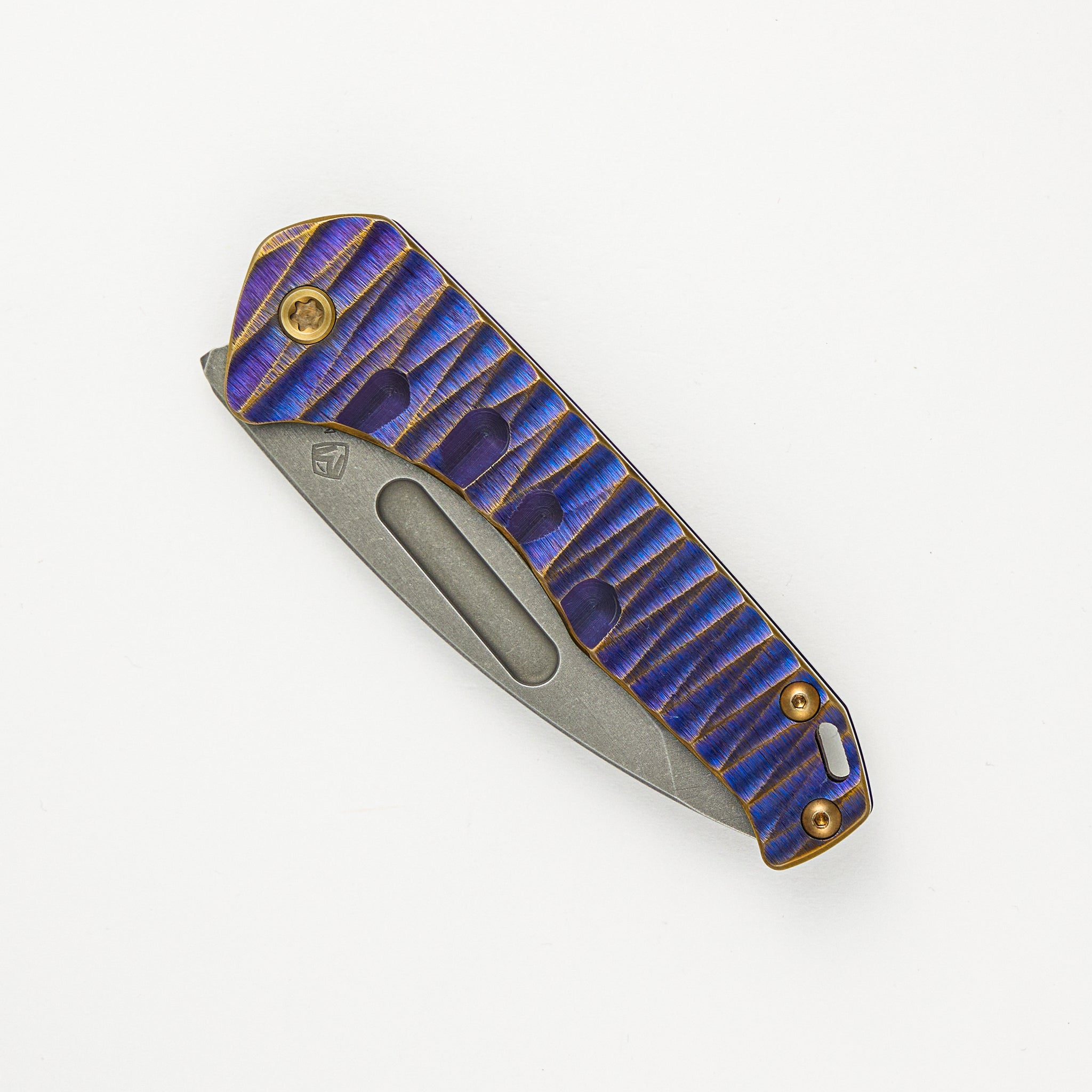 Praetorian Slim - S45VN Blade - Violet W/ Bronze "Lightning" Handle