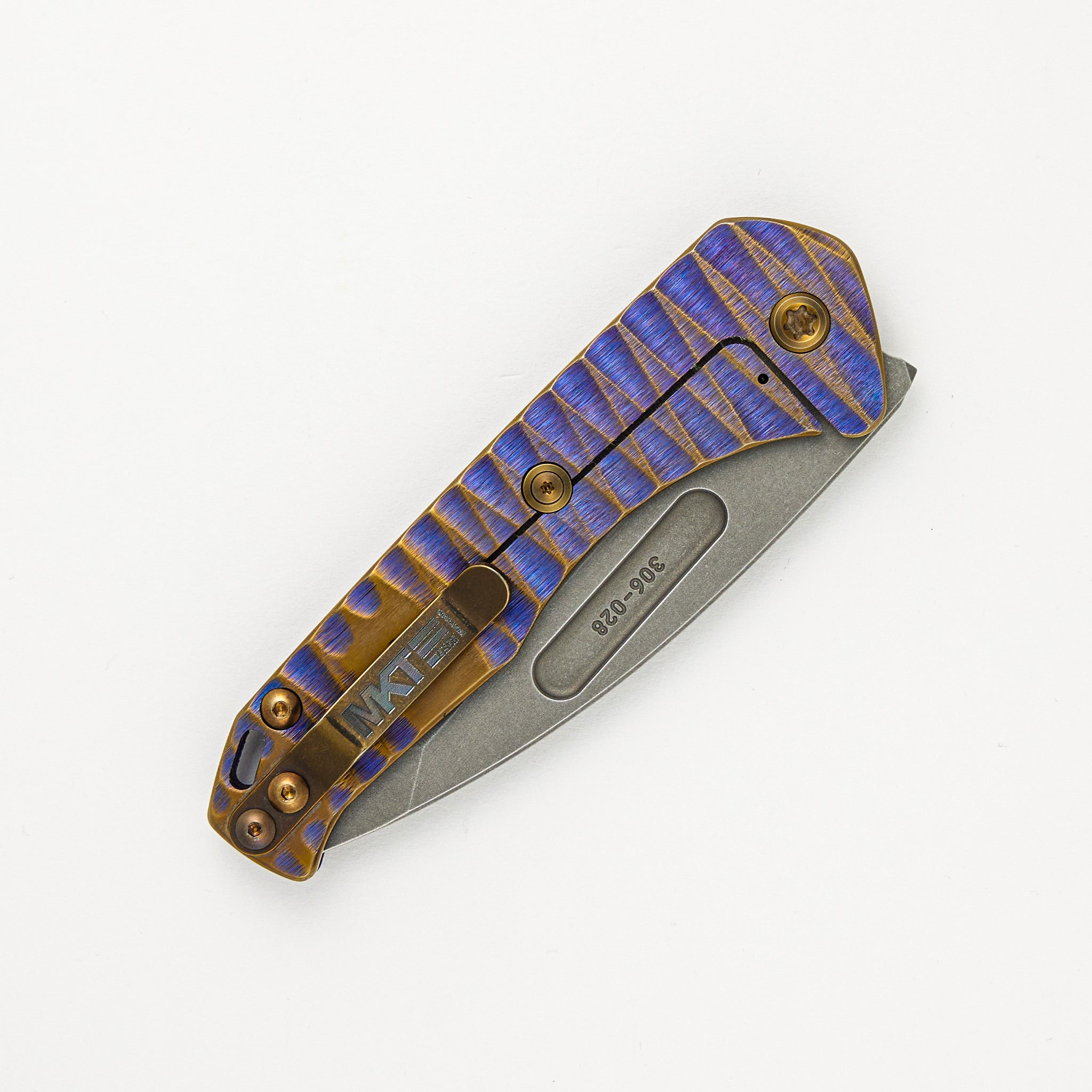 Praetorian Slim - S45VN Blade - Violet W/ Bronze "Lightning" Handle