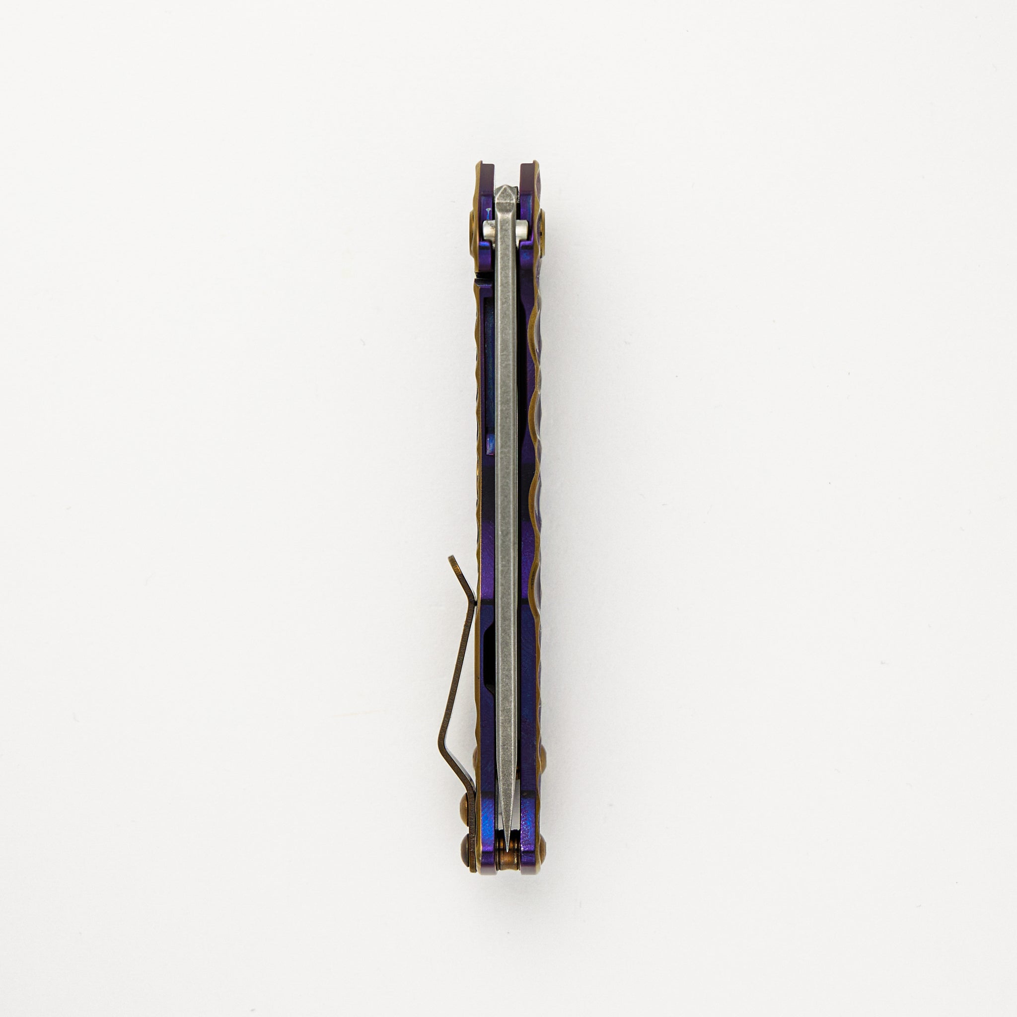 Praetorian Slim - S45VN Blade - Violet W/ Bronze "Lightning" Handle