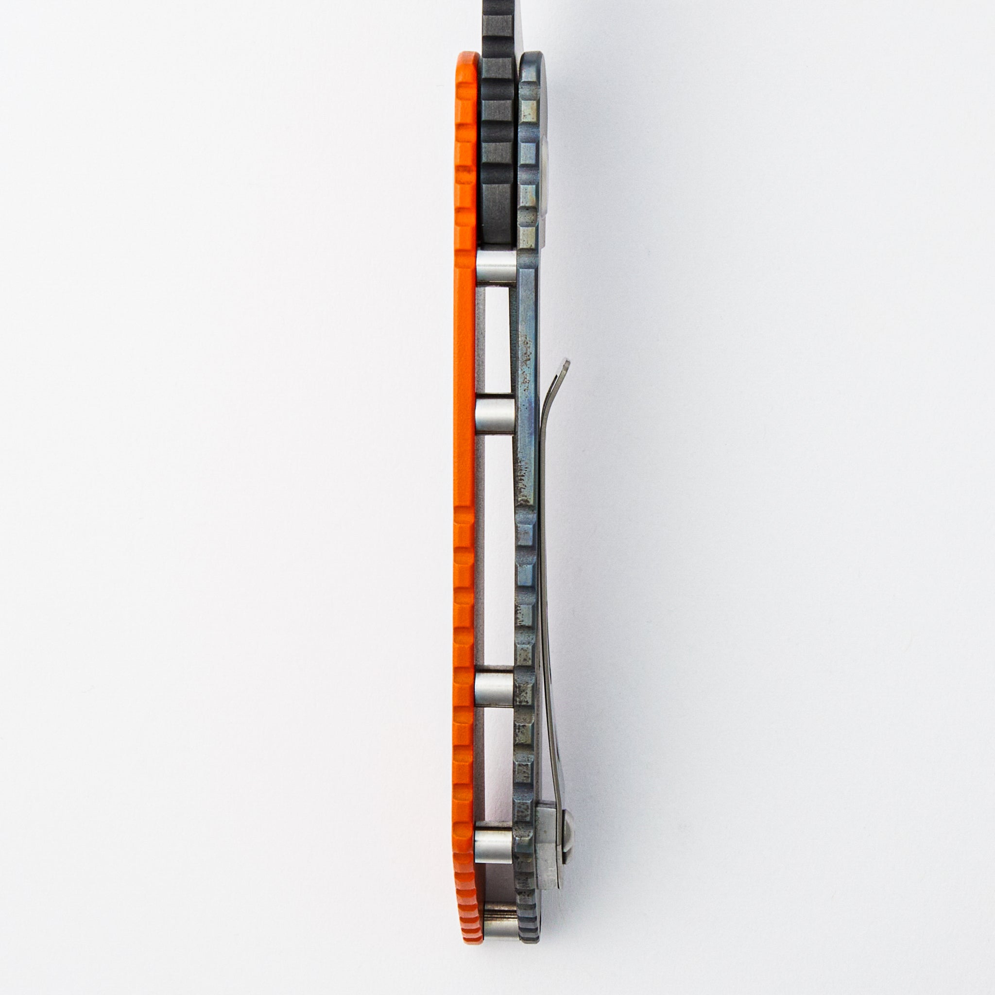 TFF-2 - D2 Blade - Flamed Titanium/Orange G10 Handle