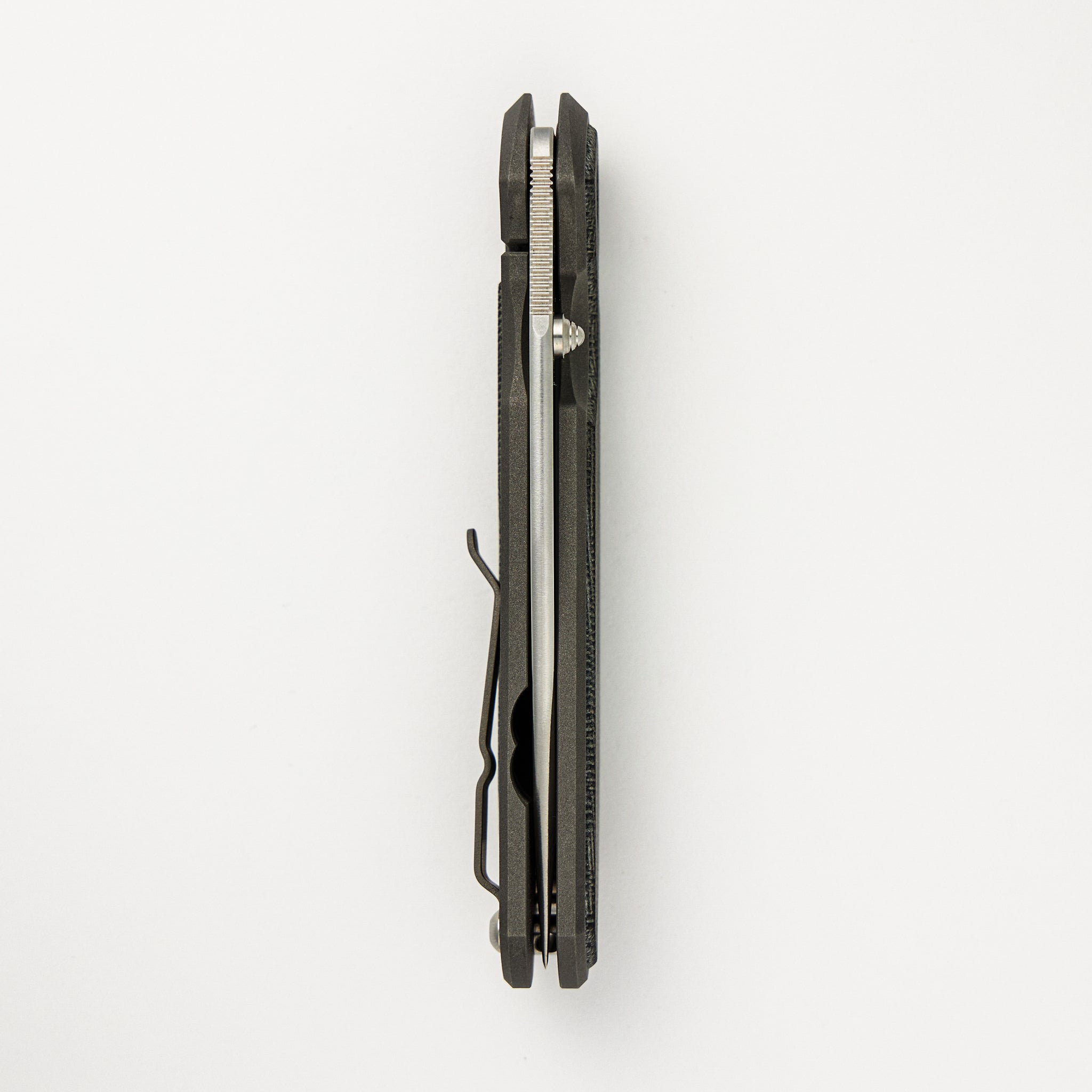 Large Sebenza 31 - Drop Point CPM MagnaCut Blade - Black Canvas Micarta Inlay - Silver Single Lug