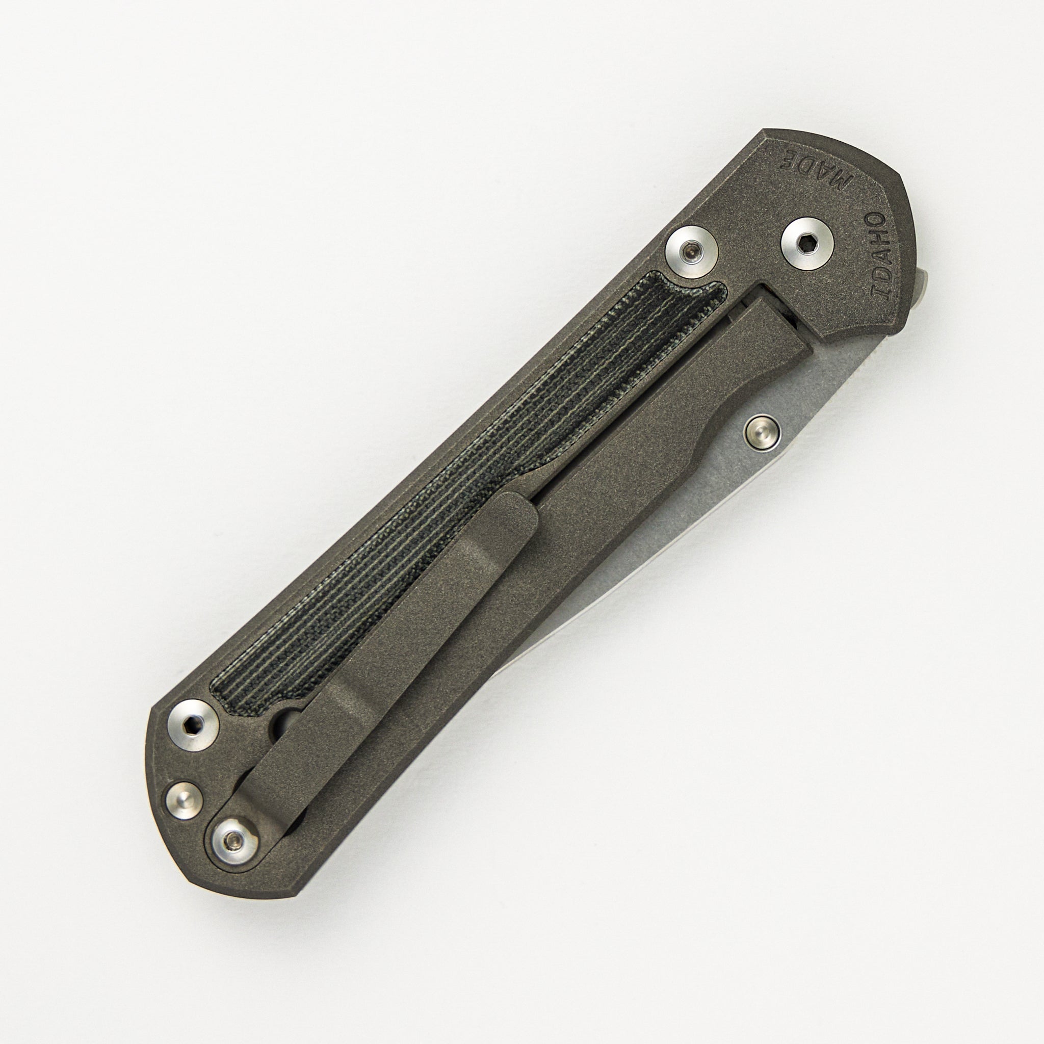Large Sebenza 31 - Drop Point CPM MagnaCut Blade - Black Canvas Micarta Inlay - Silver Single Lug