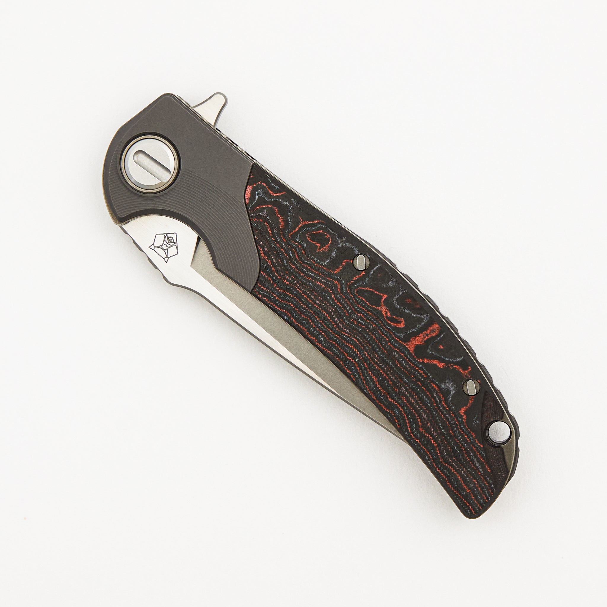 RQ36 – Titanium/Lava & Ash CarboTi Handle – S110V Blade – SRRBS (RJ Martin Design)