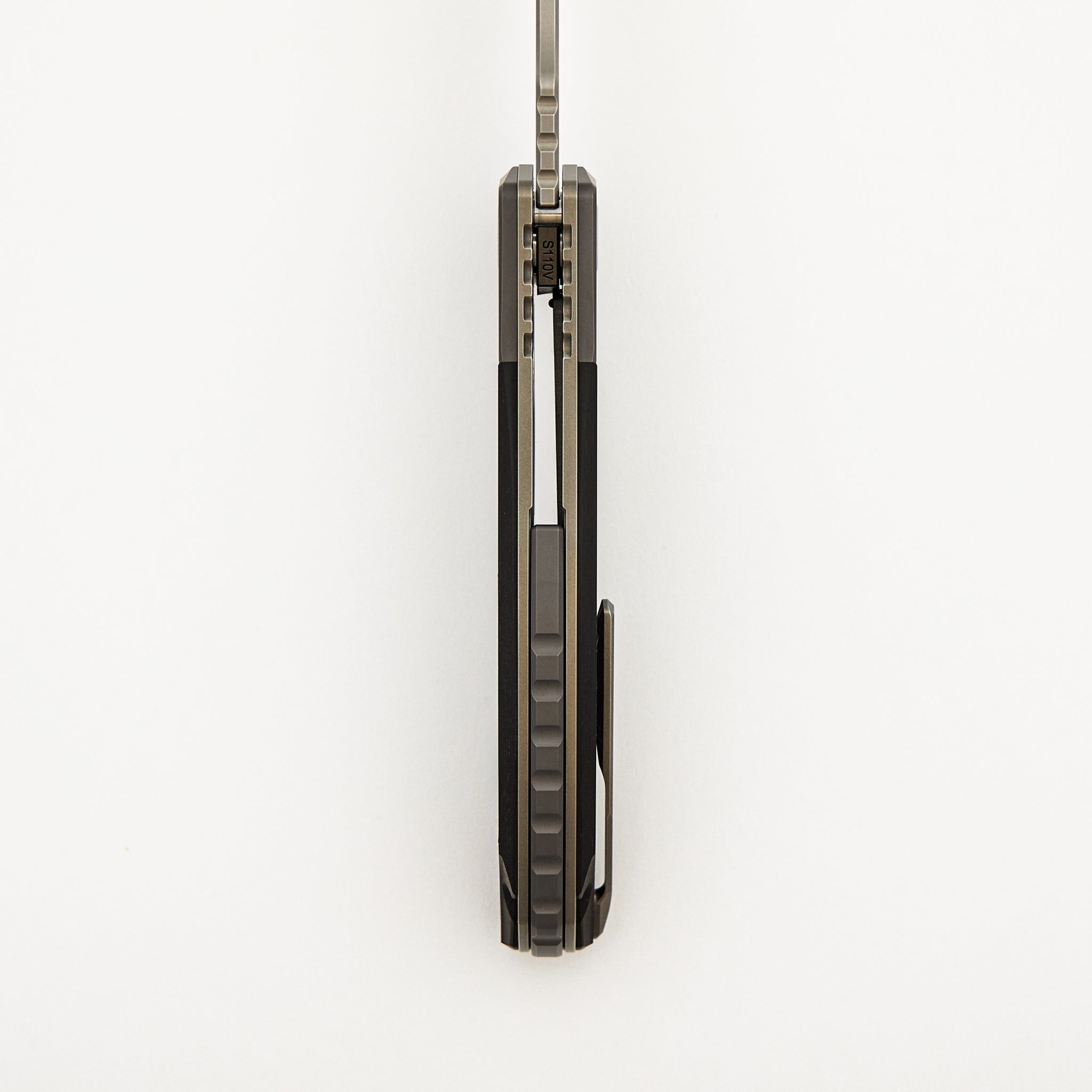 RQ36 – Titanium/Lava & Ash CarboTi Handle – S110V Blade – SRRBS (RJ Martin Design)