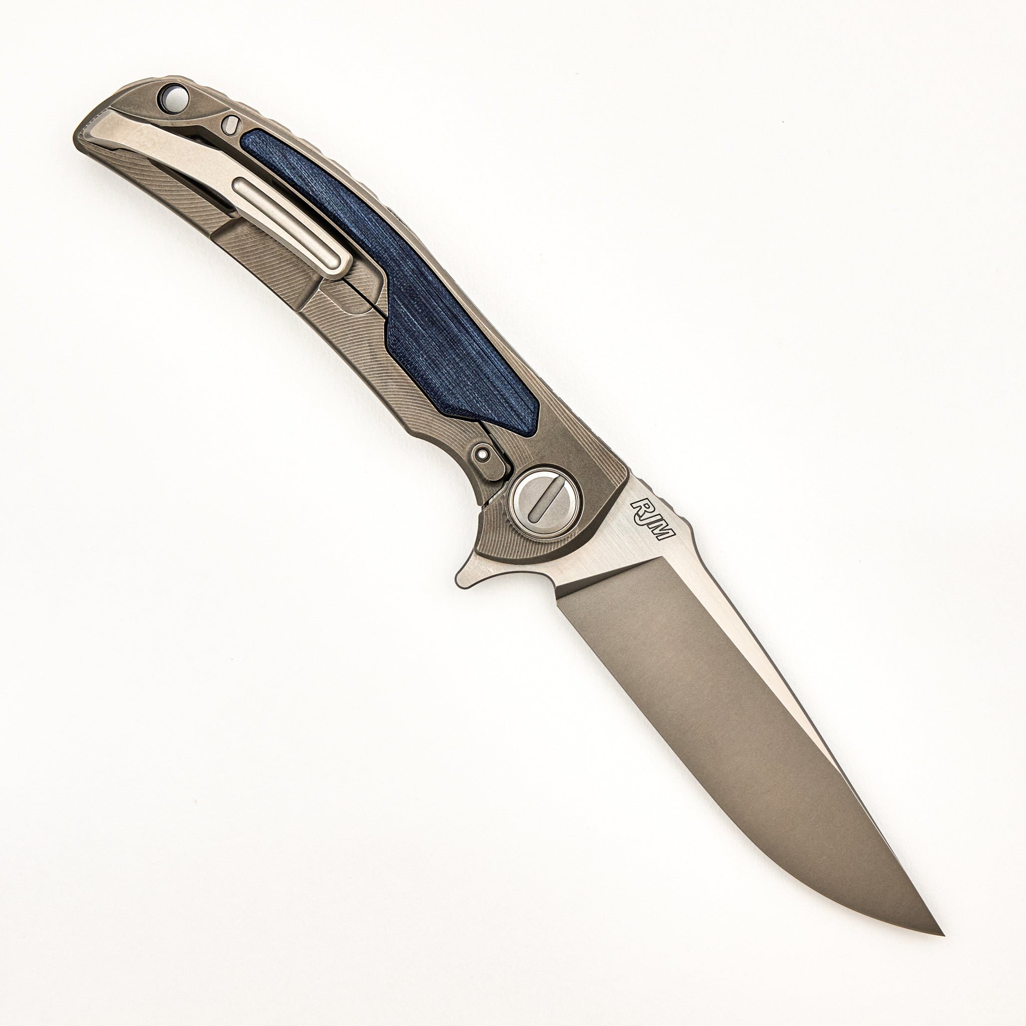Denim Overkill - S90V Blade - Titanium Handle W/ Jeans Micarta Inlays - SRRBS (RJ Martin Design)