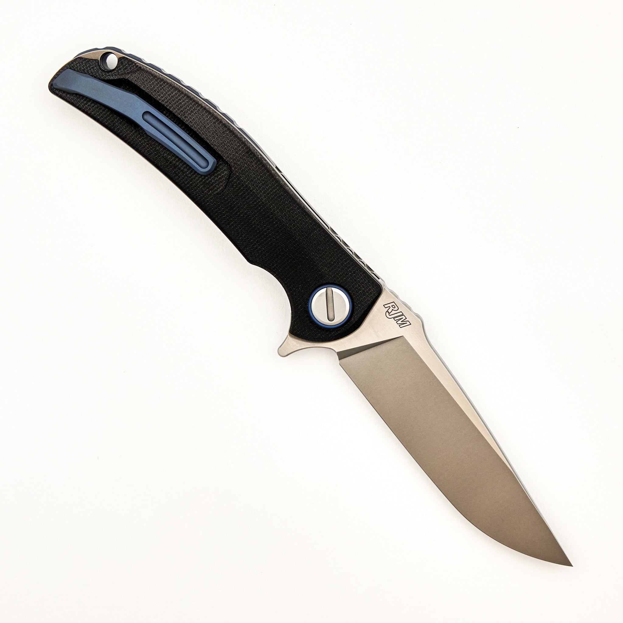 Soft Overkill - M398 Blade - Black Canvas Micarta Handle - SRRBS (RJ Martin Design)