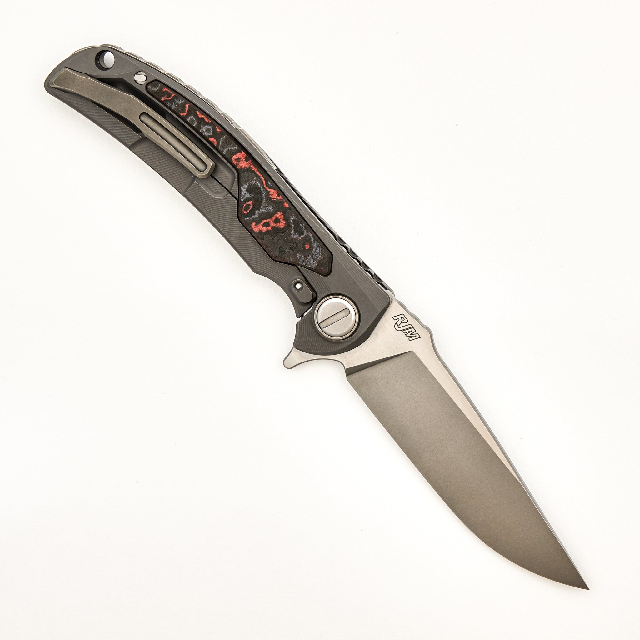 Molten Overkill - MagnaCut Blade - Titanium Handle W/ Lava & Ash CarboTi Inlays - SRRBS (RJ Martin Design)