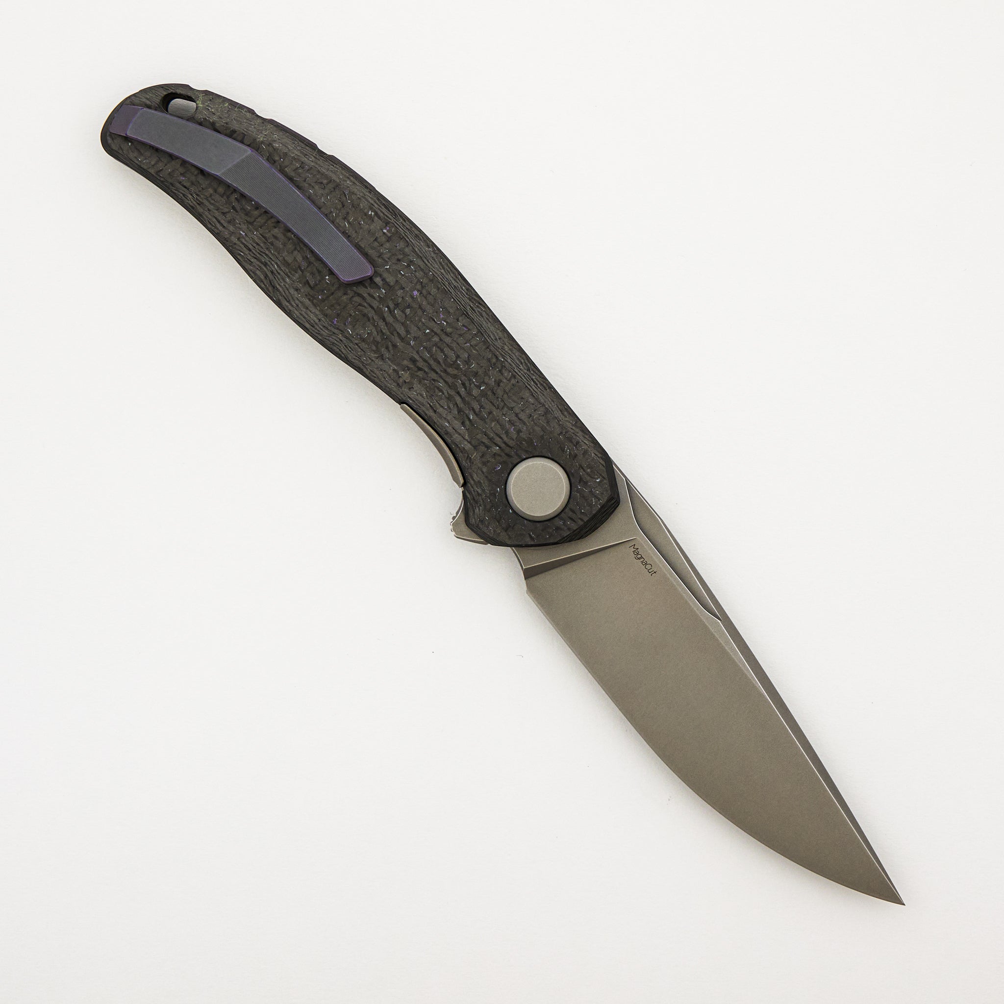Stellar CF First Production – Purple Carbon Fiber Handle – MagnaCut Blade – MRBS