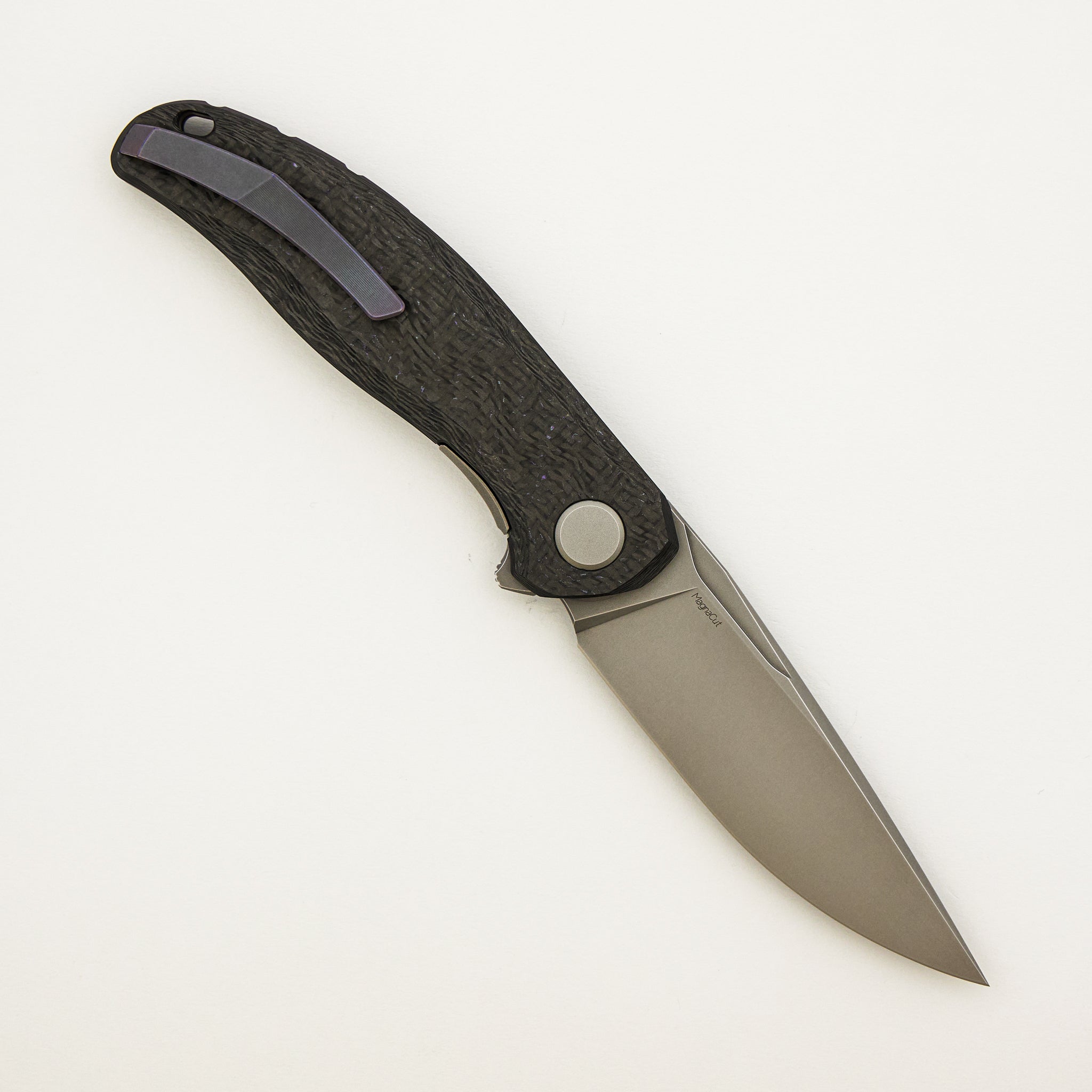 Stellar CF First Production – Purple Carbon Fiber Handle – MagnaCut Blade – MRBS