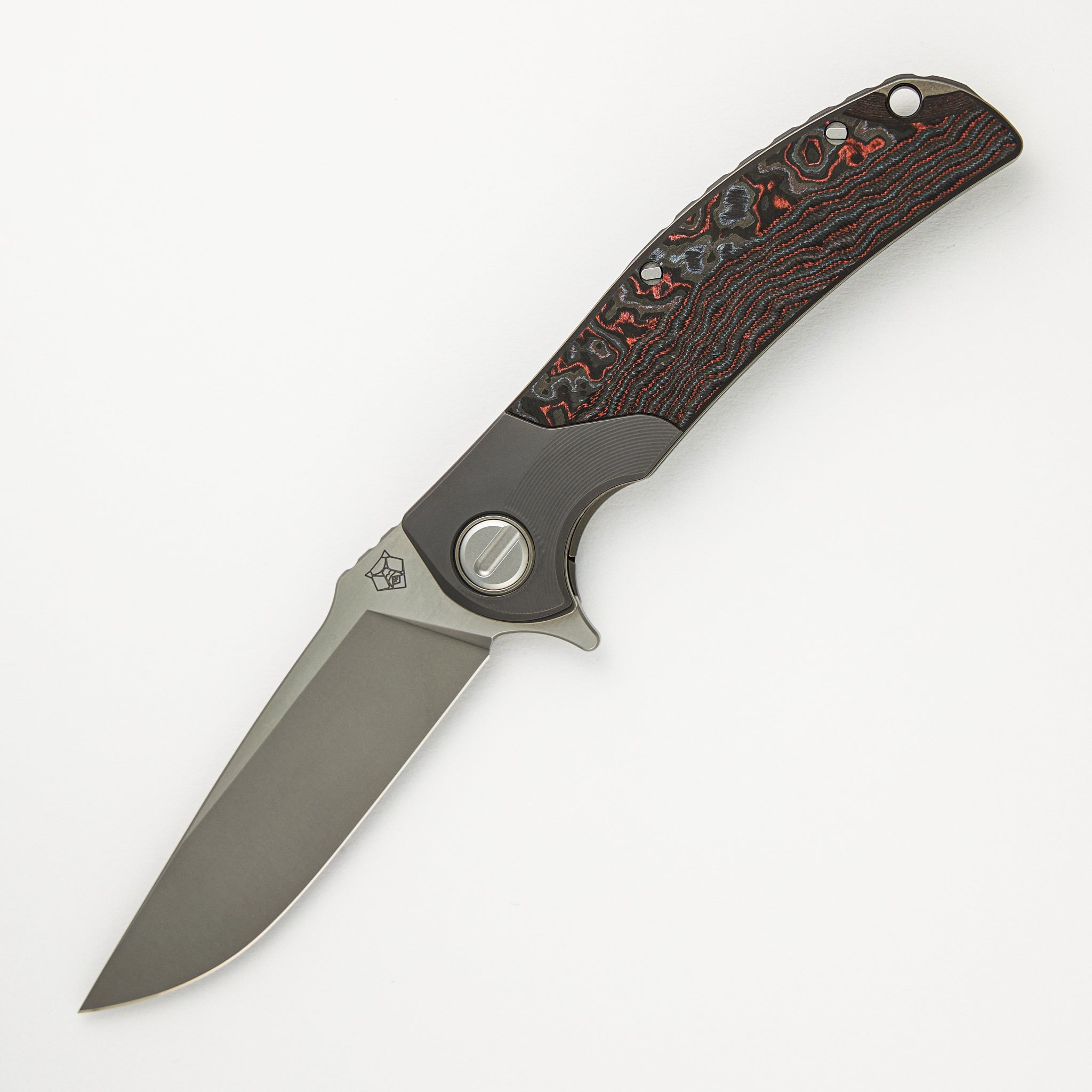 "Limited Edition" RQ36 – Titanium/Lava & Ash CarboTi Handle – S110V Blade – SRRBS (RJ Martin Design)