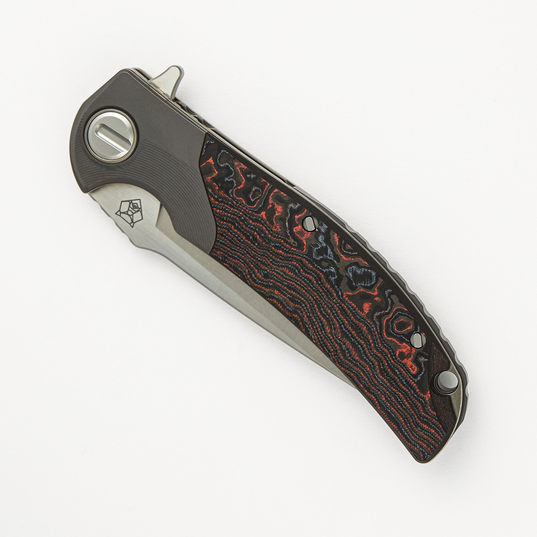 "Limited Edition" RQ36 – Titanium/Lava & Ash CarboTi Handle – S110V Blade – SRRBS (RJ Martin Design)