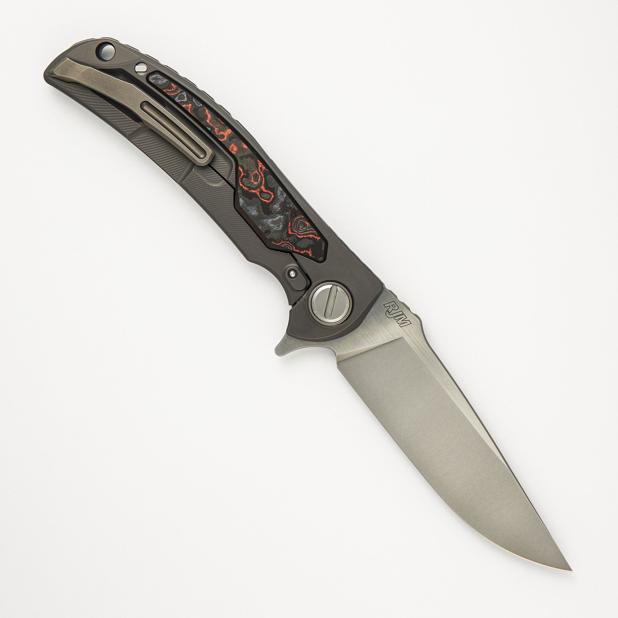 "Limited Edition" Molten Overkill - MagnaCut Blade - Titanium Handle W/ Lava & Ash CarboTi Inlays - SRRBS (RJ Martin Design)