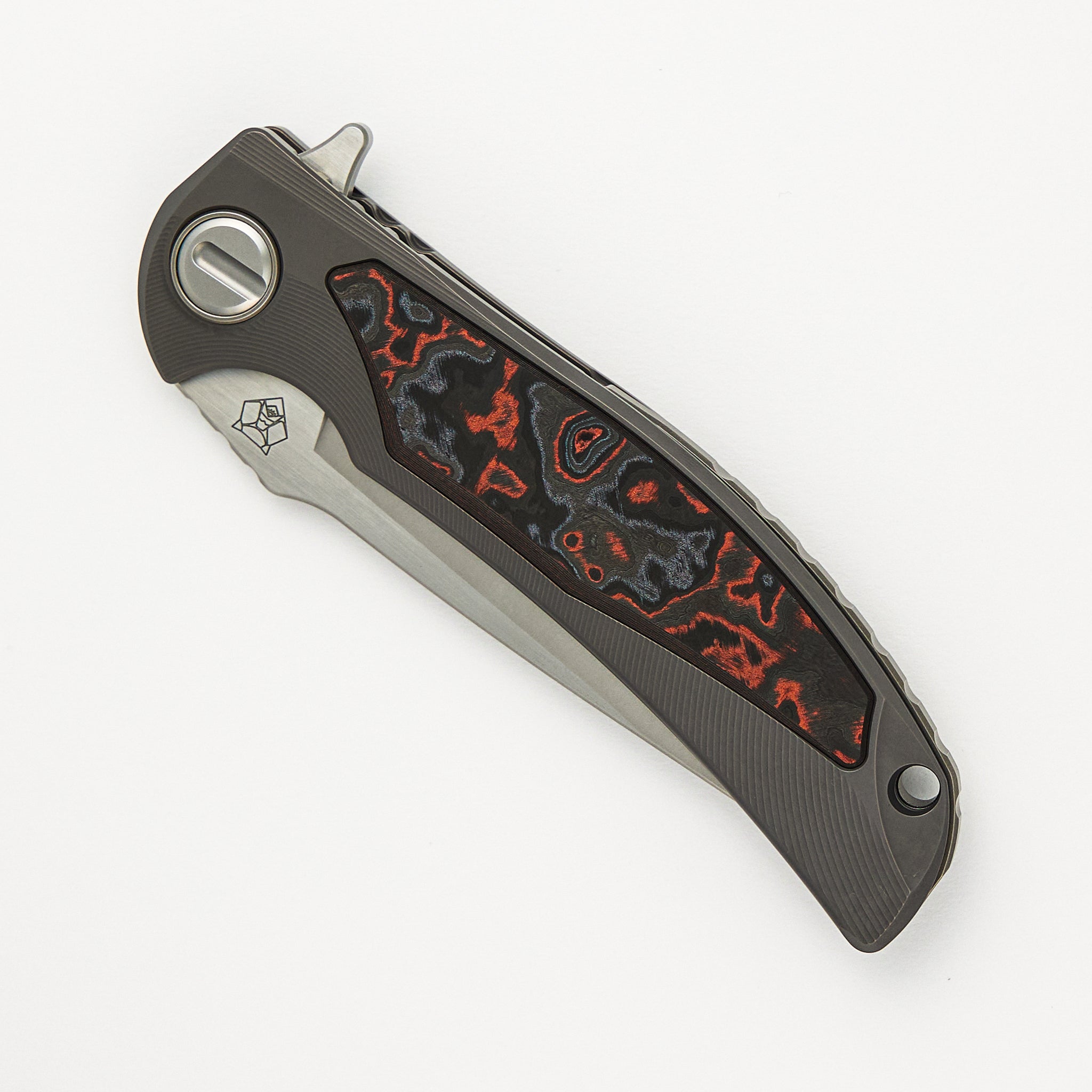"Limited Edition" Molten Overkill - MagnaCut Blade - Titanium Handle W/ Lava & Ash CarboTi Inlays - SRRBS (RJ Martin Design)