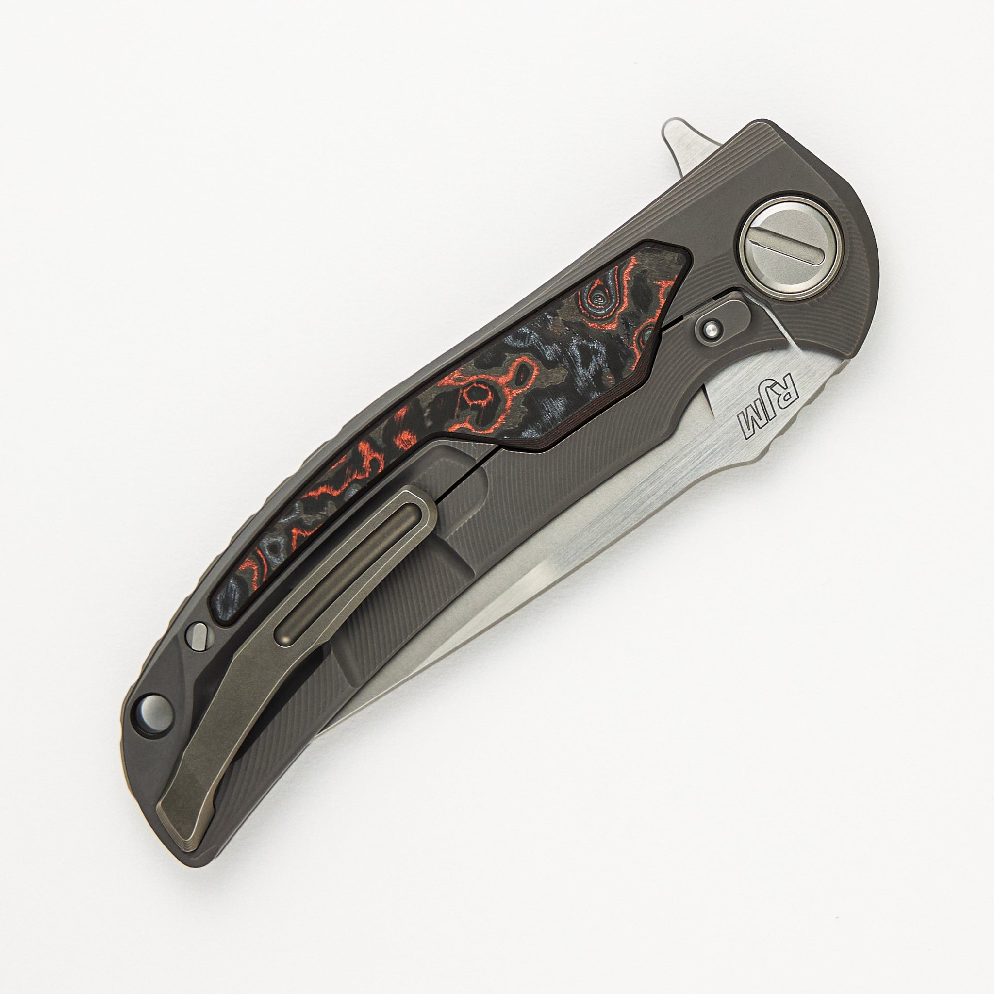 "Limited Edition" Molten Overkill - MagnaCut Blade - Titanium Handle W/ Lava & Ash CarboTi Inlays - SRRBS (RJ Martin Design)