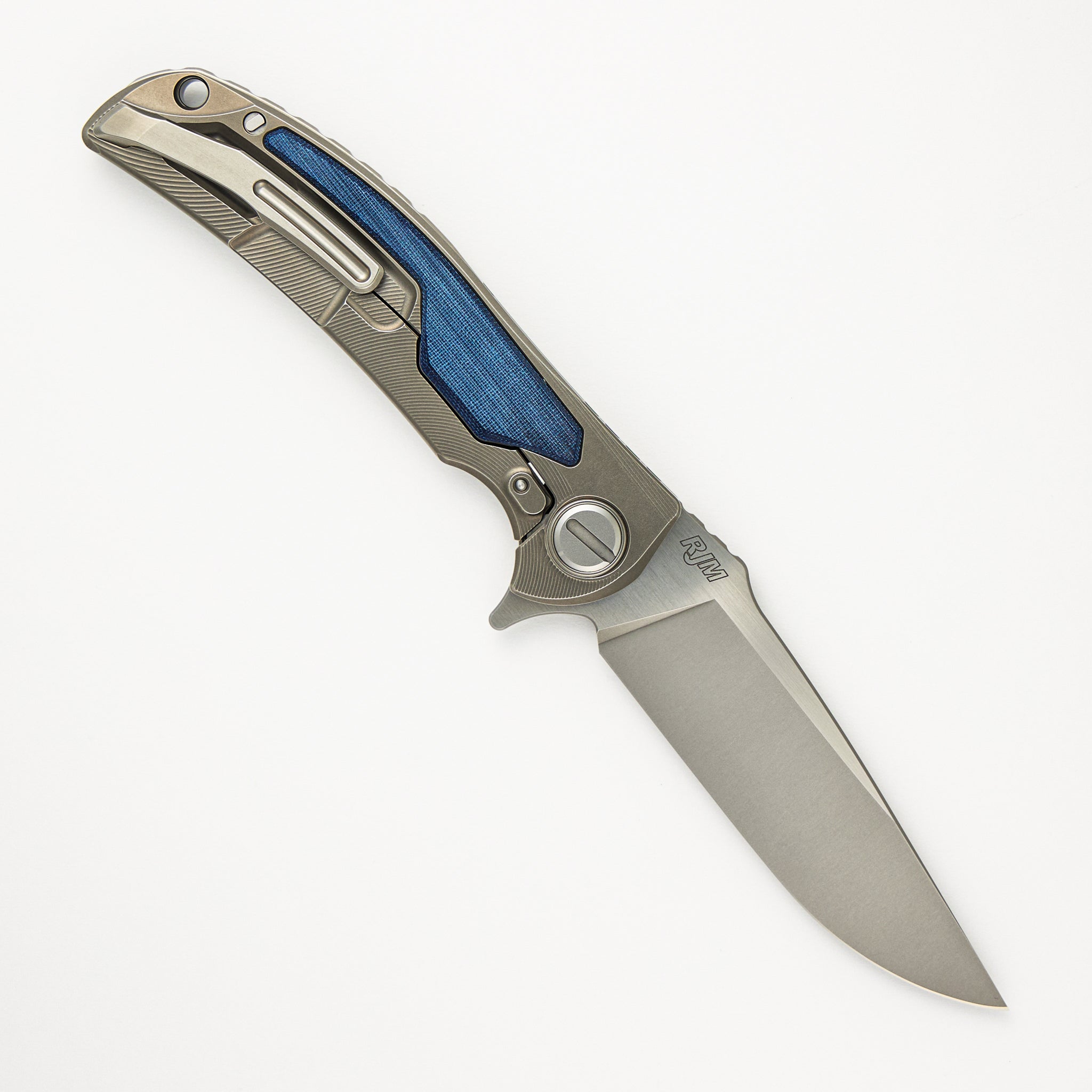 "Limited Edition" Denim Overkill - S90V Blade - Titanium Handle W/ Jeans Micarta Inlays - SRRBS (RJ Martin Design)