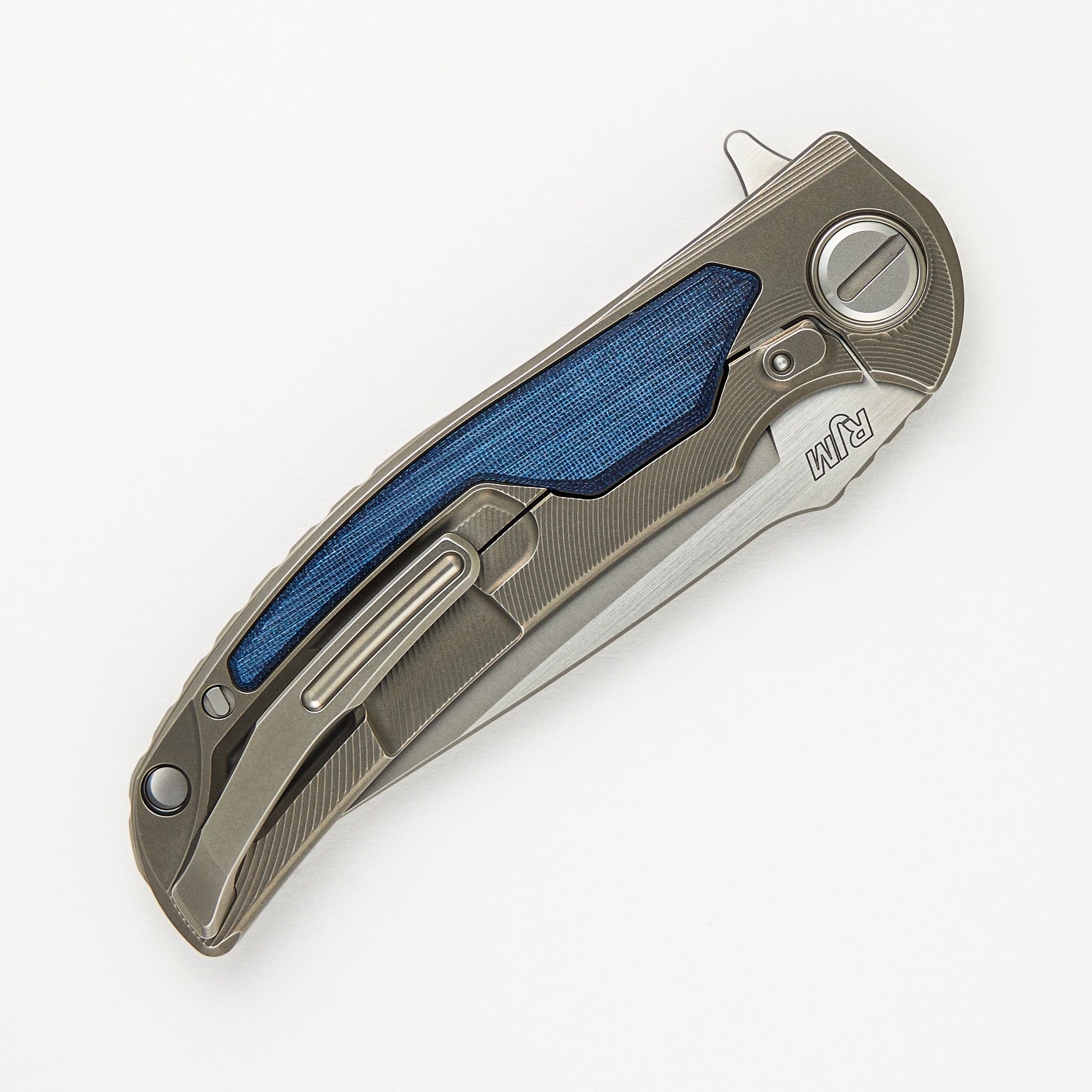 "Limited Edition" Denim Overkill - S90V Blade - Titanium Handle W/ Jeans Micarta Inlays - SRRBS (RJ Martin Design)