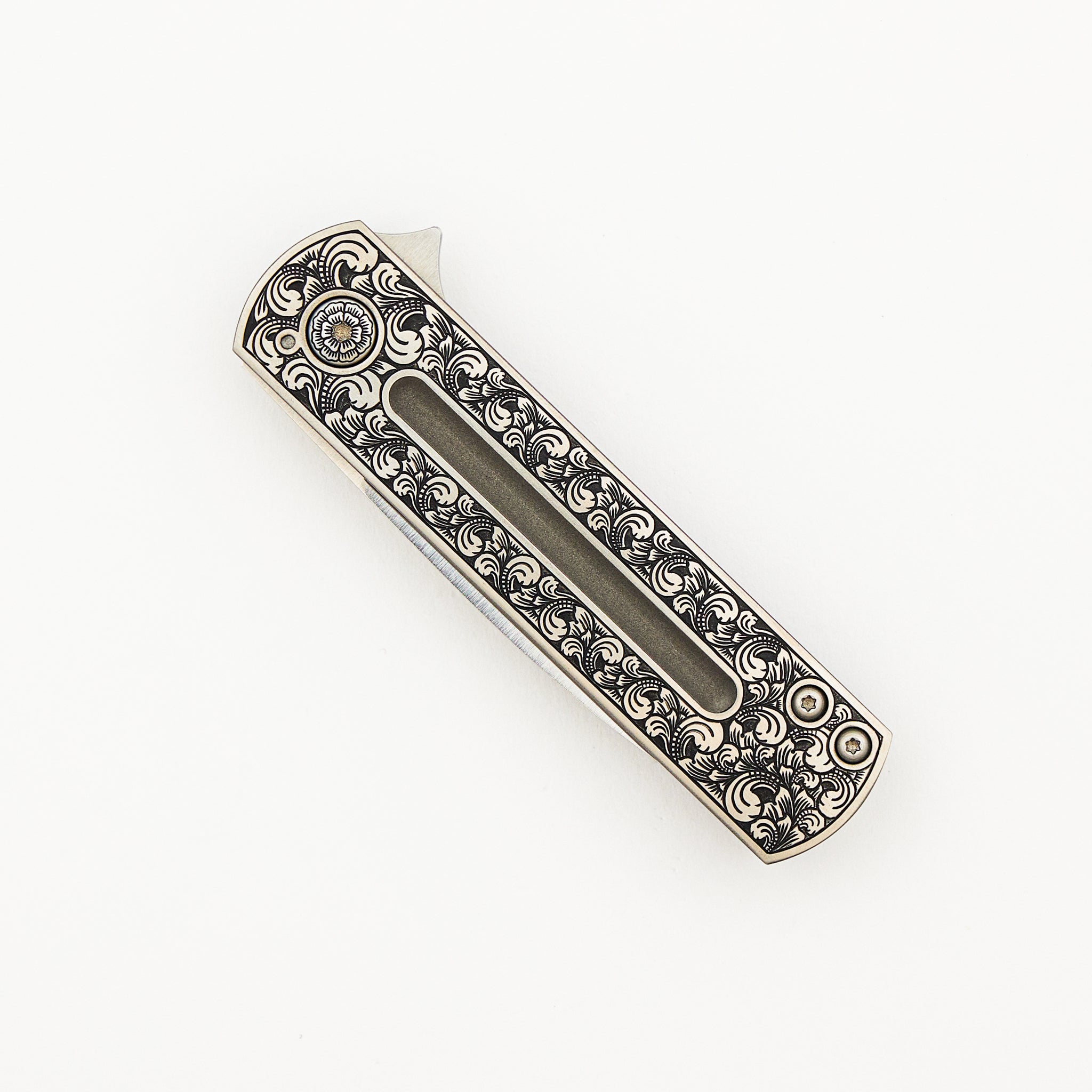 Stubby EZC Flipper - Bruce Shaw Engraved Handle