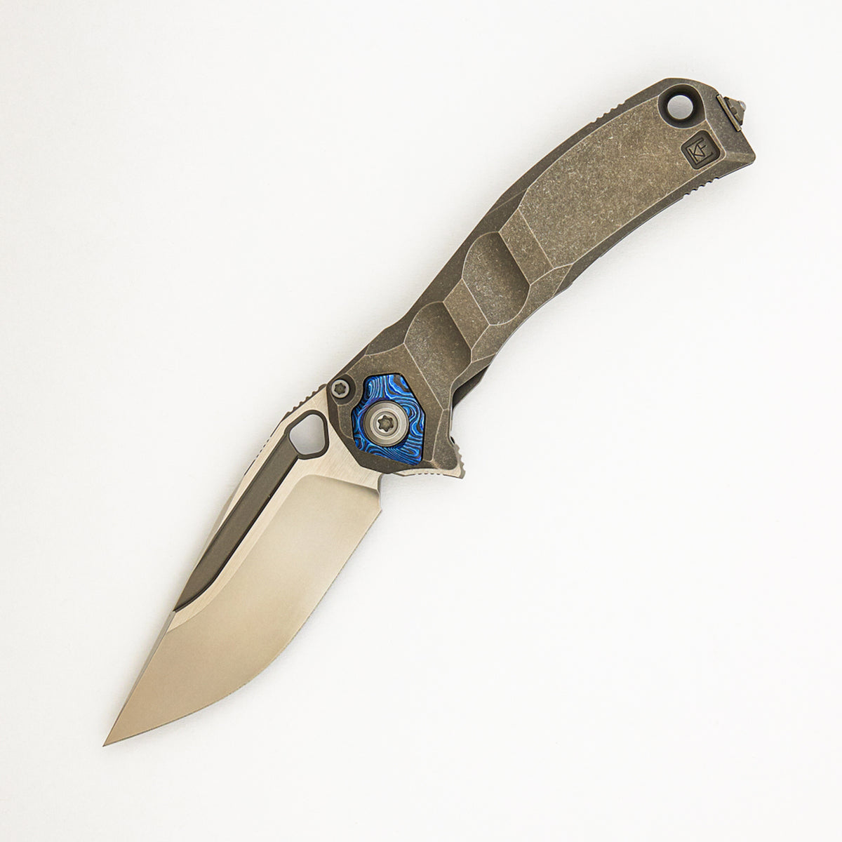 Ratax - Titanium Handle - M398 Blade - ZircuTi Accents (A. Marfione/A. Konygin Design)