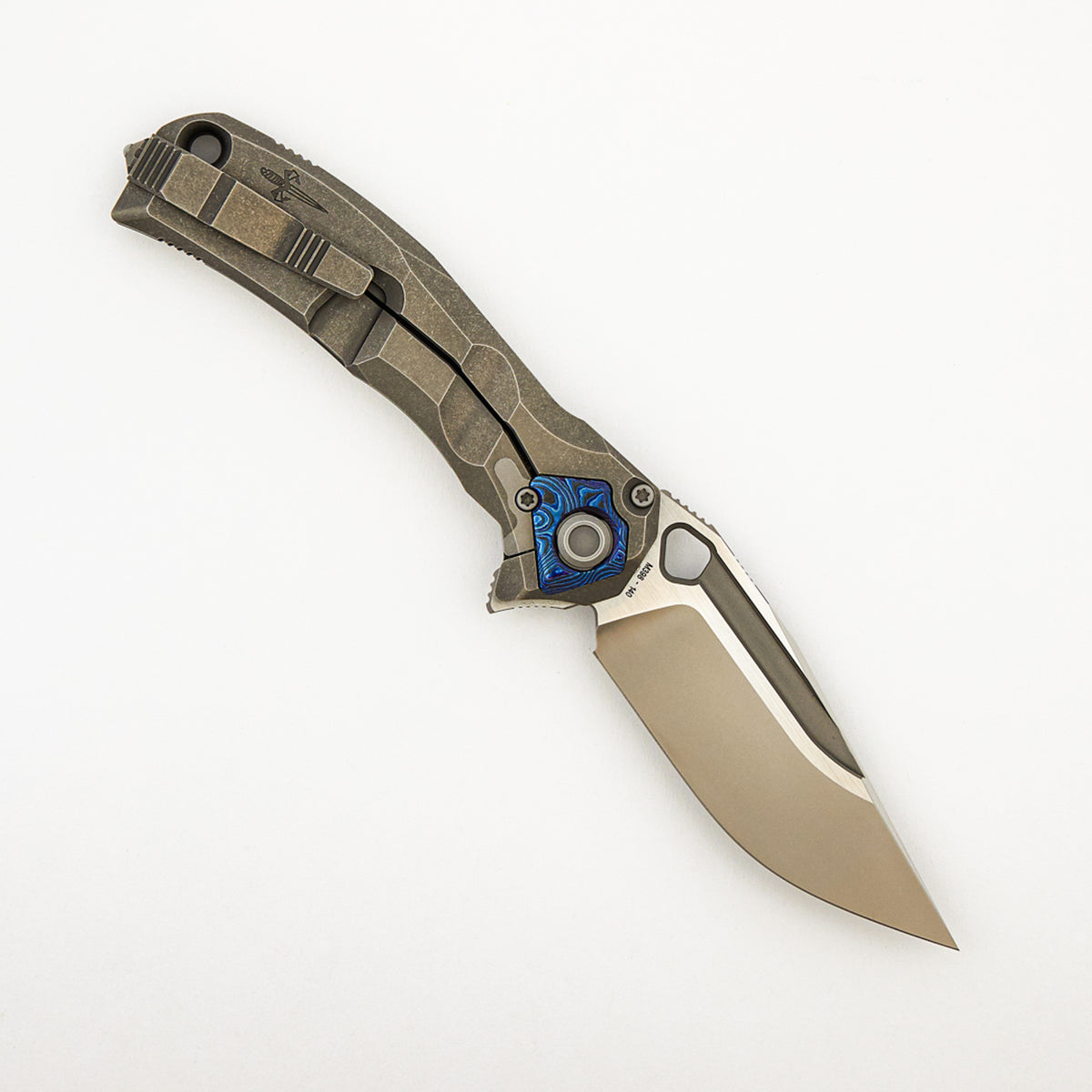 Ratax - Titanium Handle - M398 Blade - ZircuTi Accents (A. Marfione/A. Konygin Design)