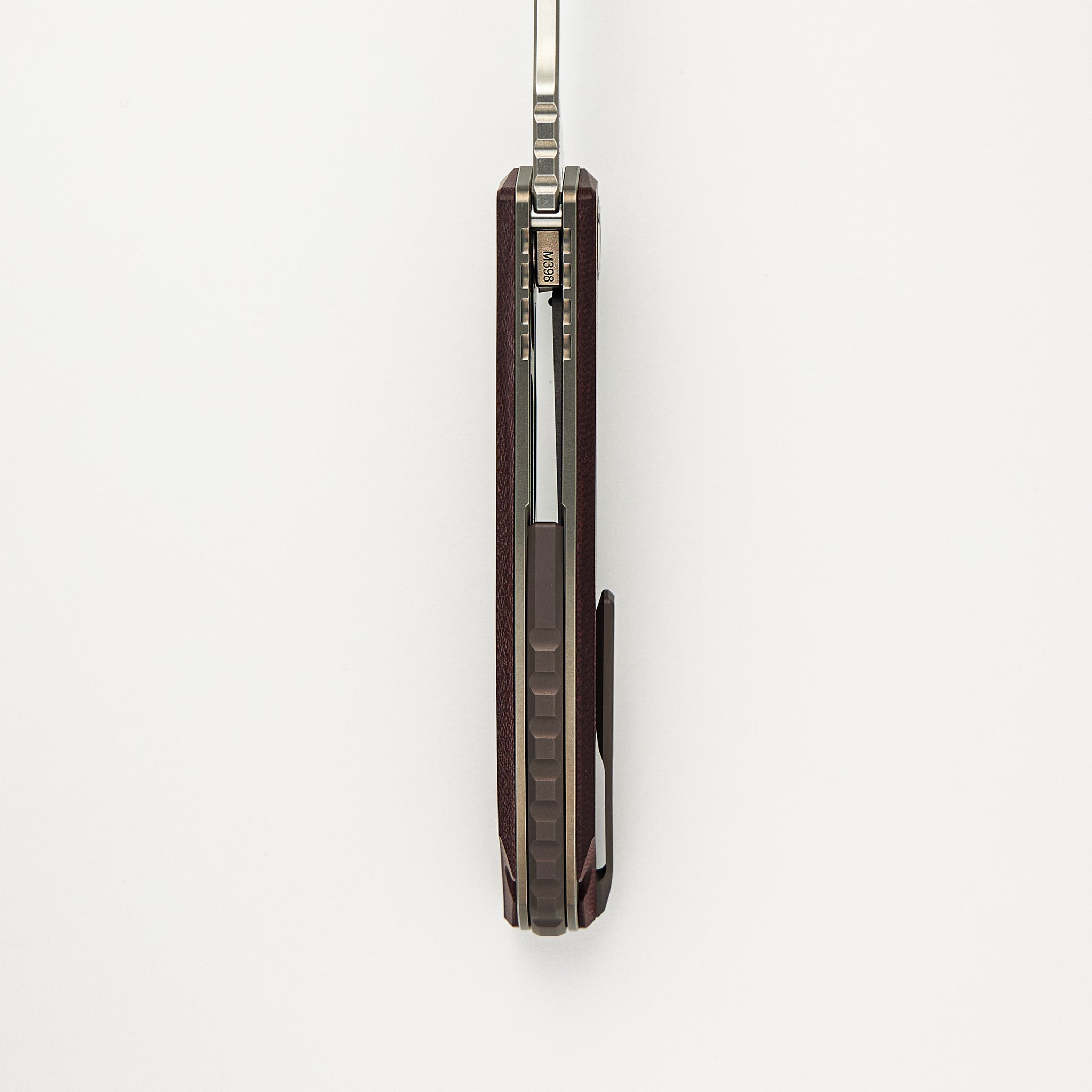 Soft Overkill - M398 Blade - Maroon Canvas Micarta Handle - SRRBS "Limited Edition" (RJ Martin Design)