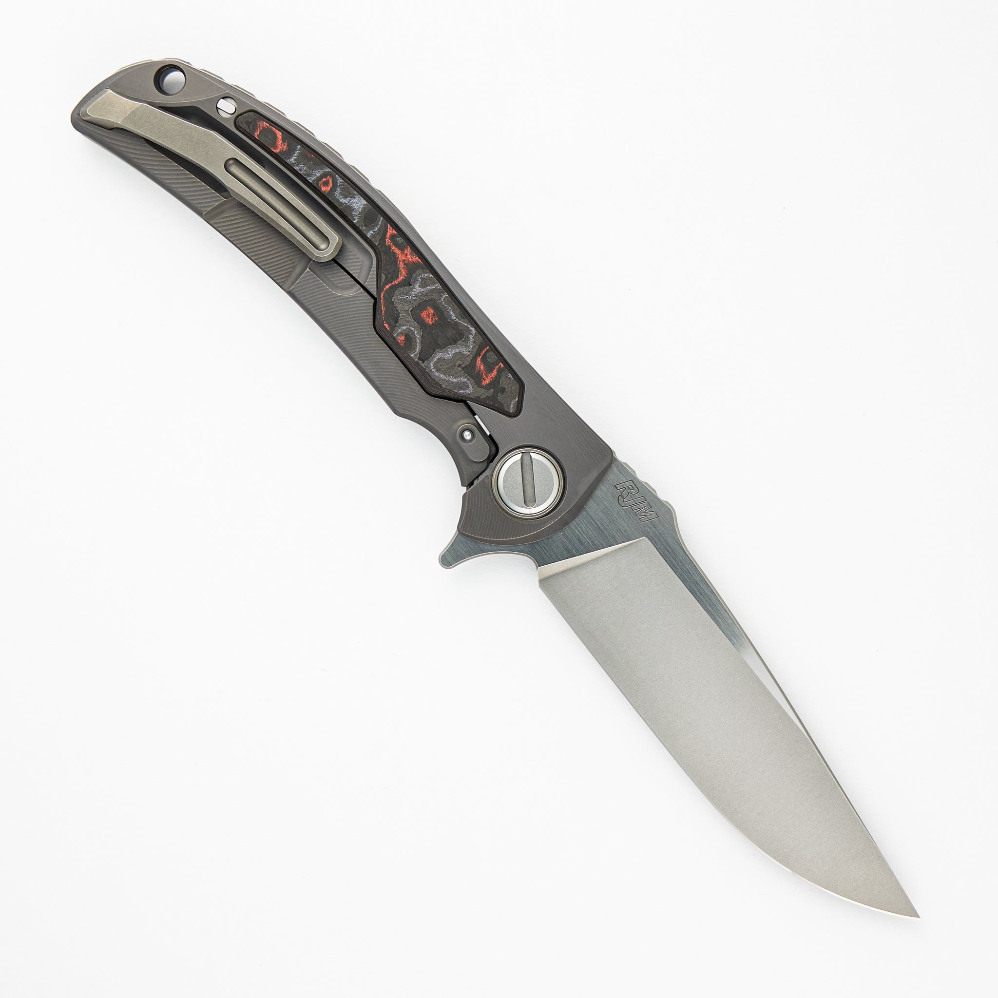 "Limited Edition" Molten Overkill - MagnaCut Blade - Titanium Handle W/ Lava & Ash CarboTi Inlays - SRRBS (RJ Martin Design)