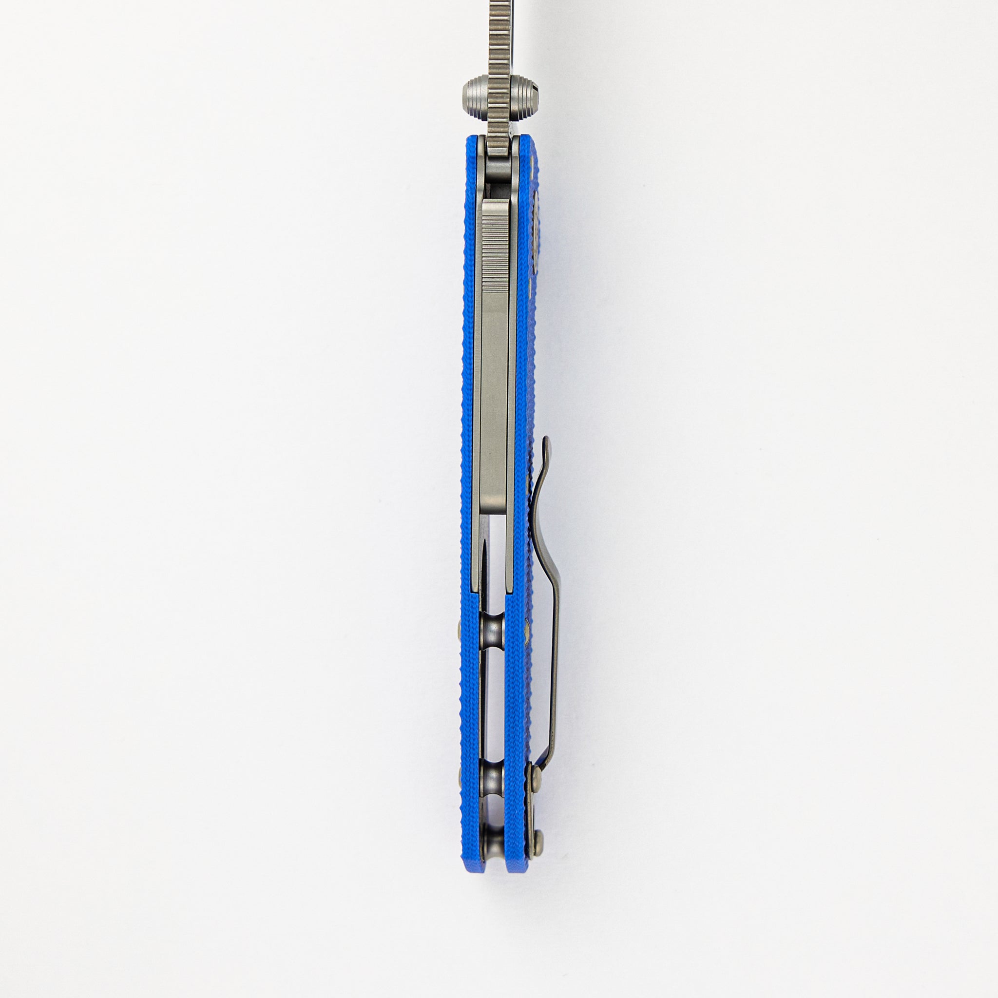 AD20.5 20CV Blue G10 Handle Clip Point Stonewash Blade