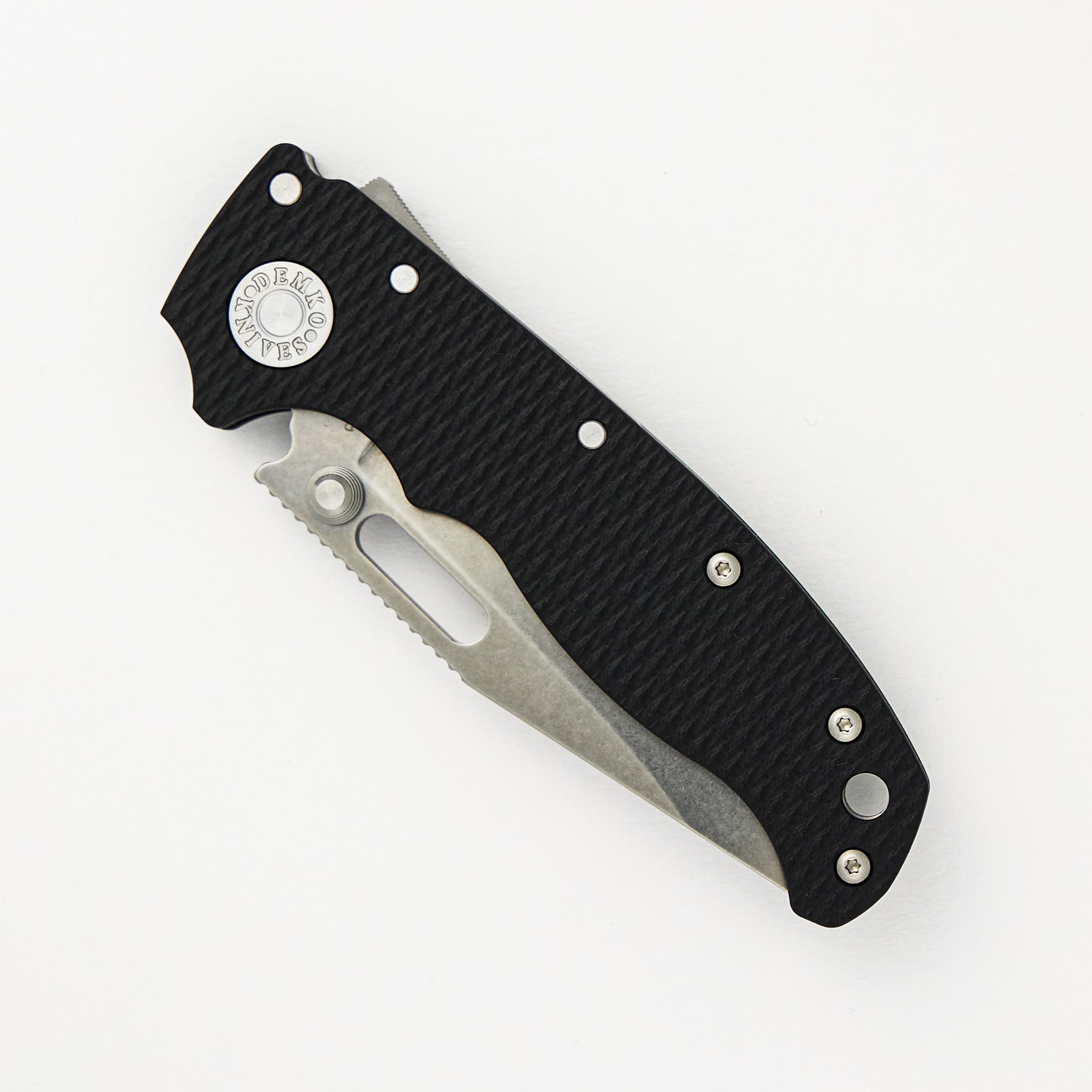 AD20.5 20CV Black G10 Handle Clip Point Stonewash Blade