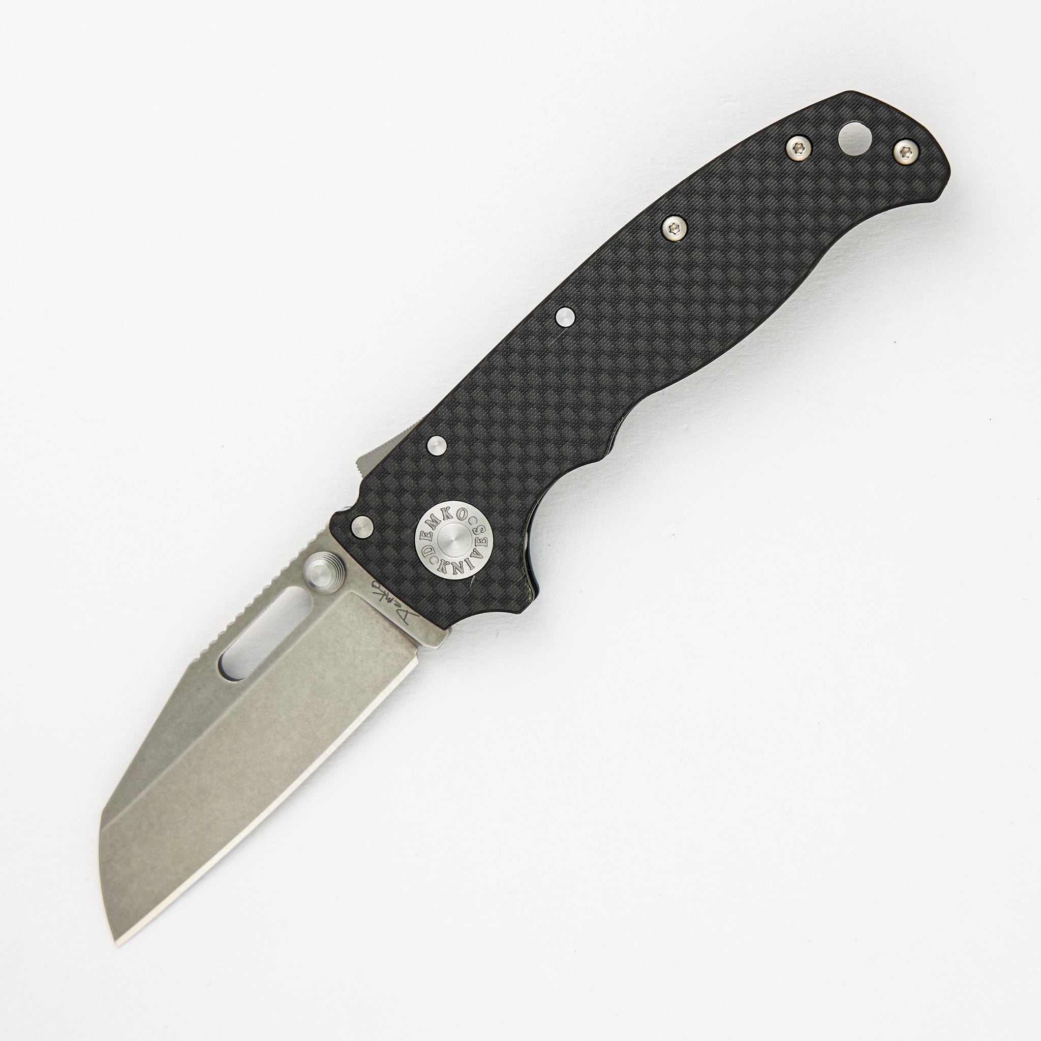 AD20.5 20CV Carbon Fiber Handle Shark Foot Stonewash Blade