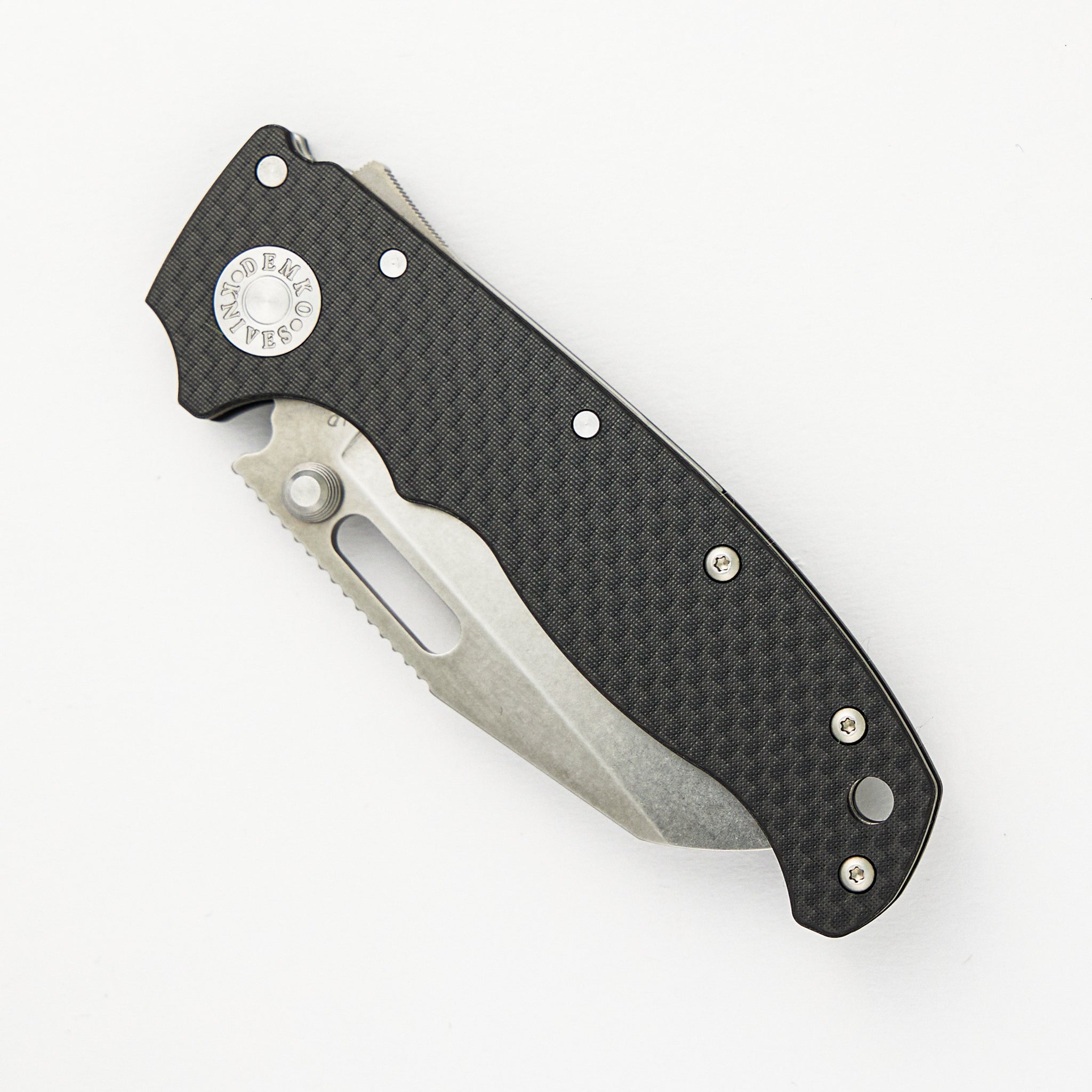 AD20.5 20CV Carbon Fiber Handle Shark Foot Stonewash Blade