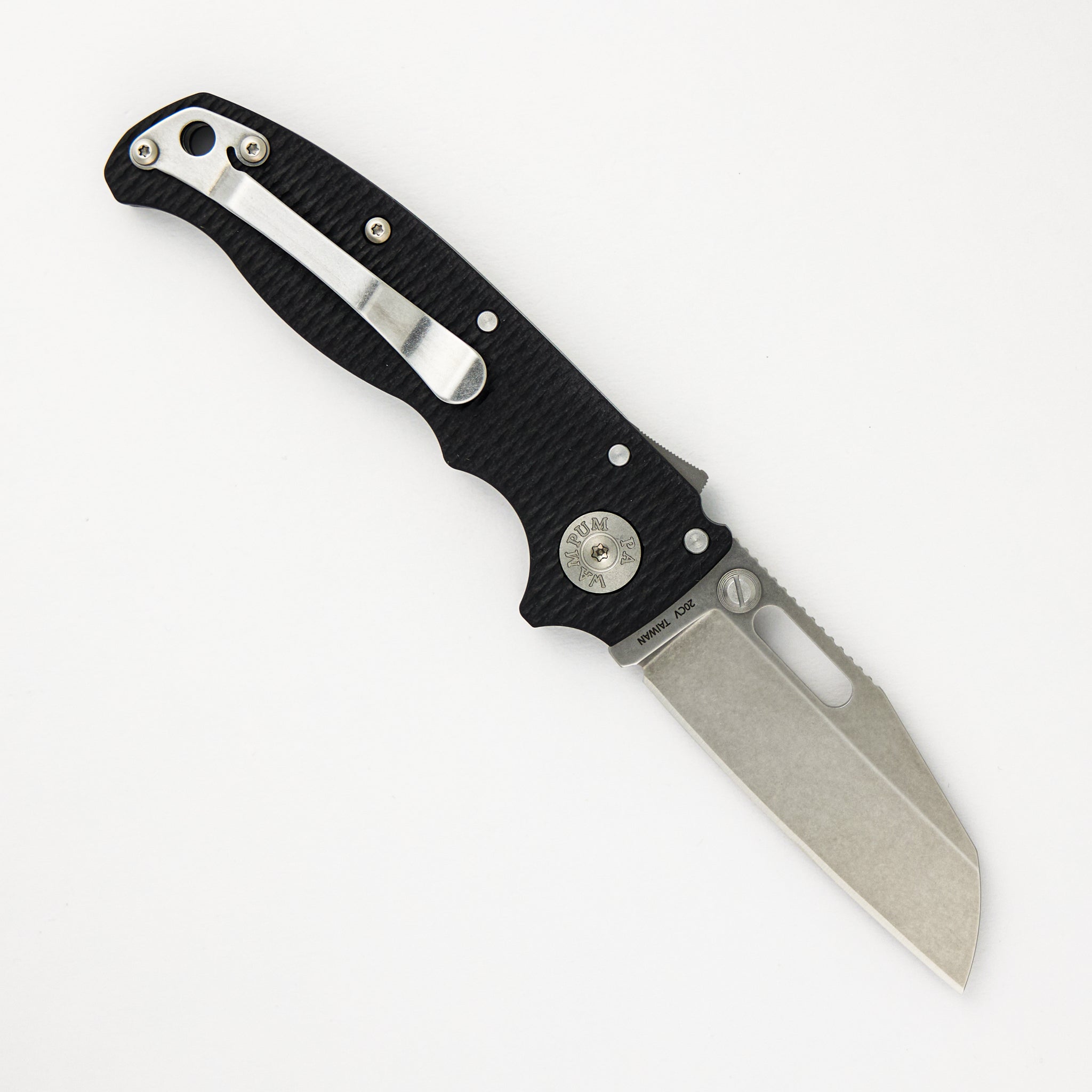 AD20.5 20CV Black G10 Handle Shark Foot Stonewash Blade