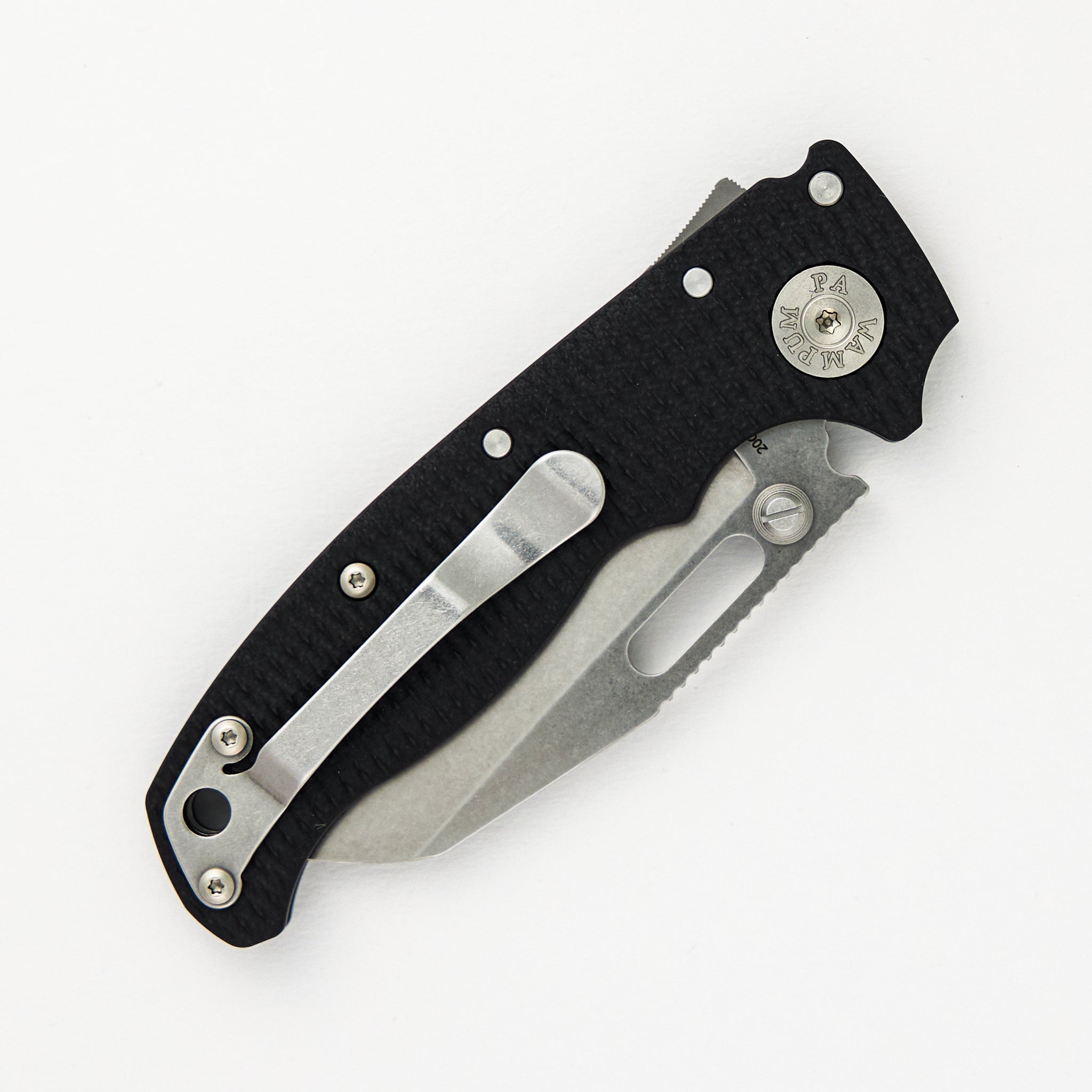 AD20.5 20CV Black G10 Handle Shark Foot Stonewash Blade