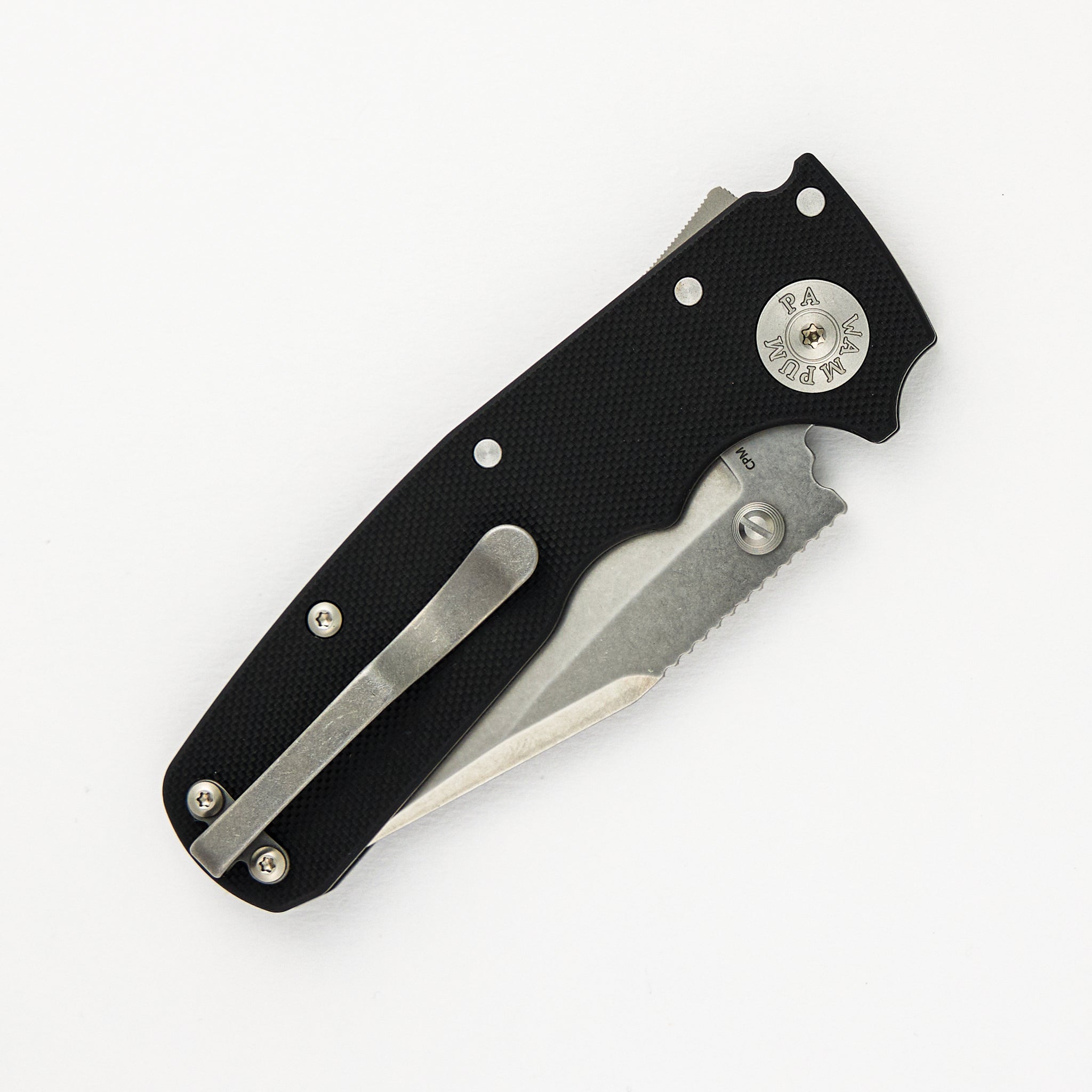 Shark Cub CPM 20CV Black G10 Handle Clip Point Stonewash Blade