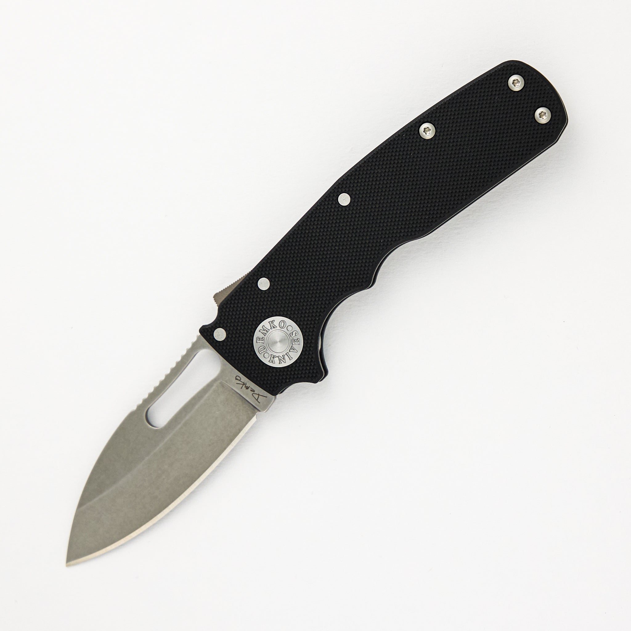Shark Cub CPM 20CV Black G10 Handle Slicer Shark Stonewash Blade