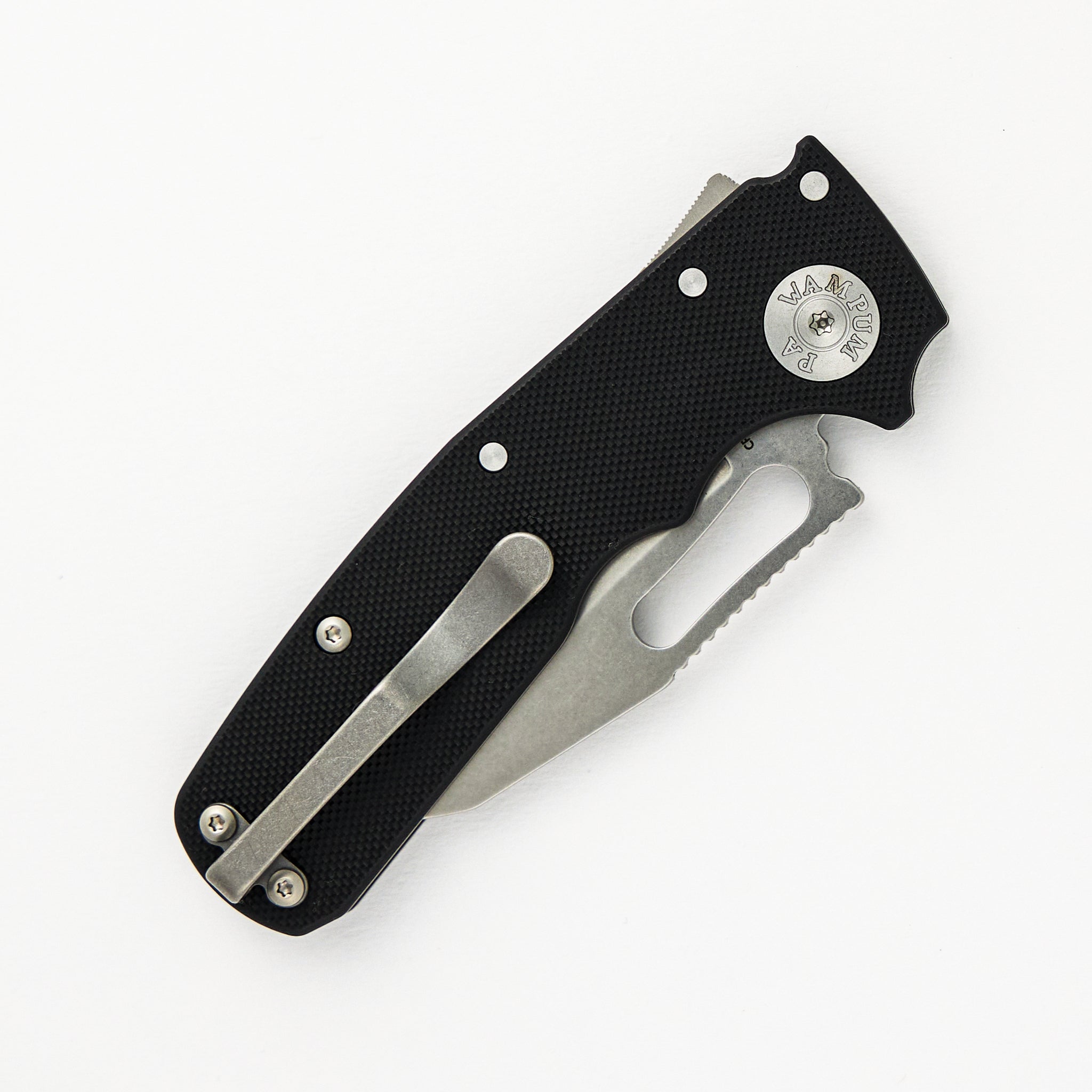 Shark Cub CPM 20CV Black G10 Handle Shark Foot Stonewash Blade