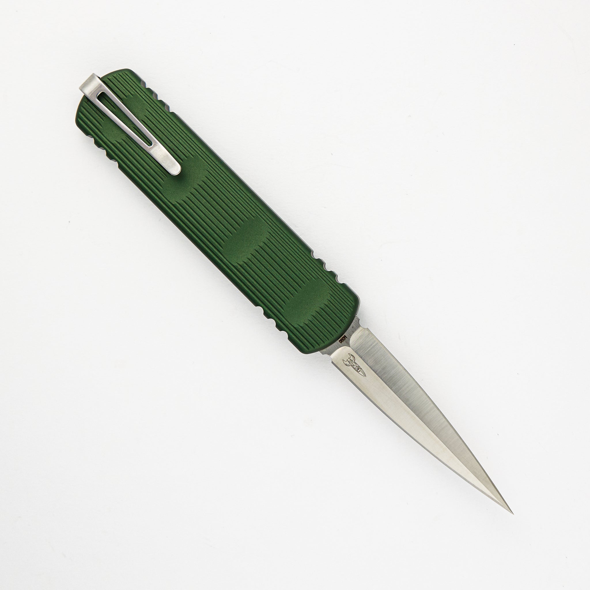 Zulu – Green Aluminum Handle – Satin Dagger M390 Blade